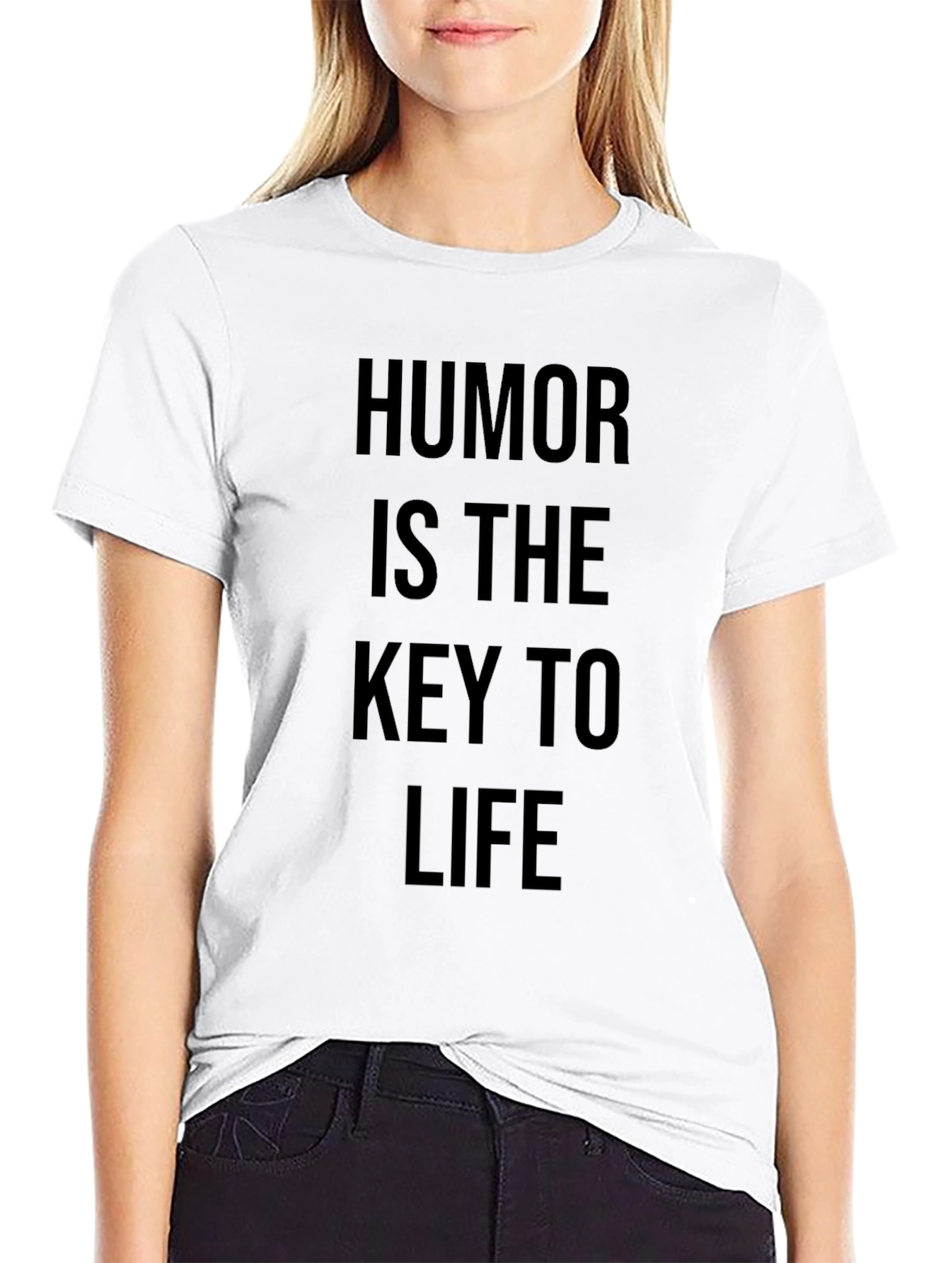 Humor Is The Key To Life Black T-Shirt