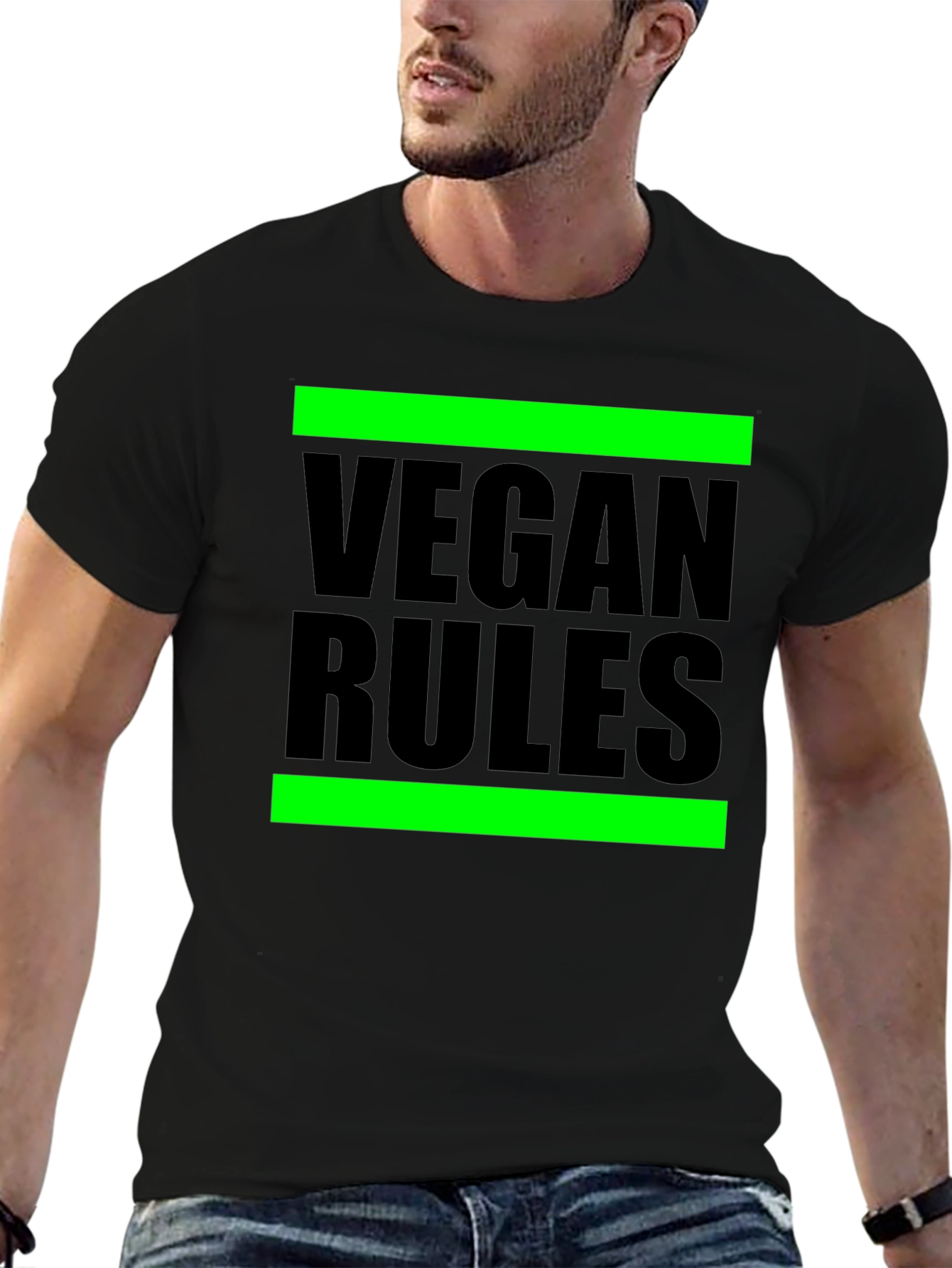Vegan Rules Graphic Tee - Black
