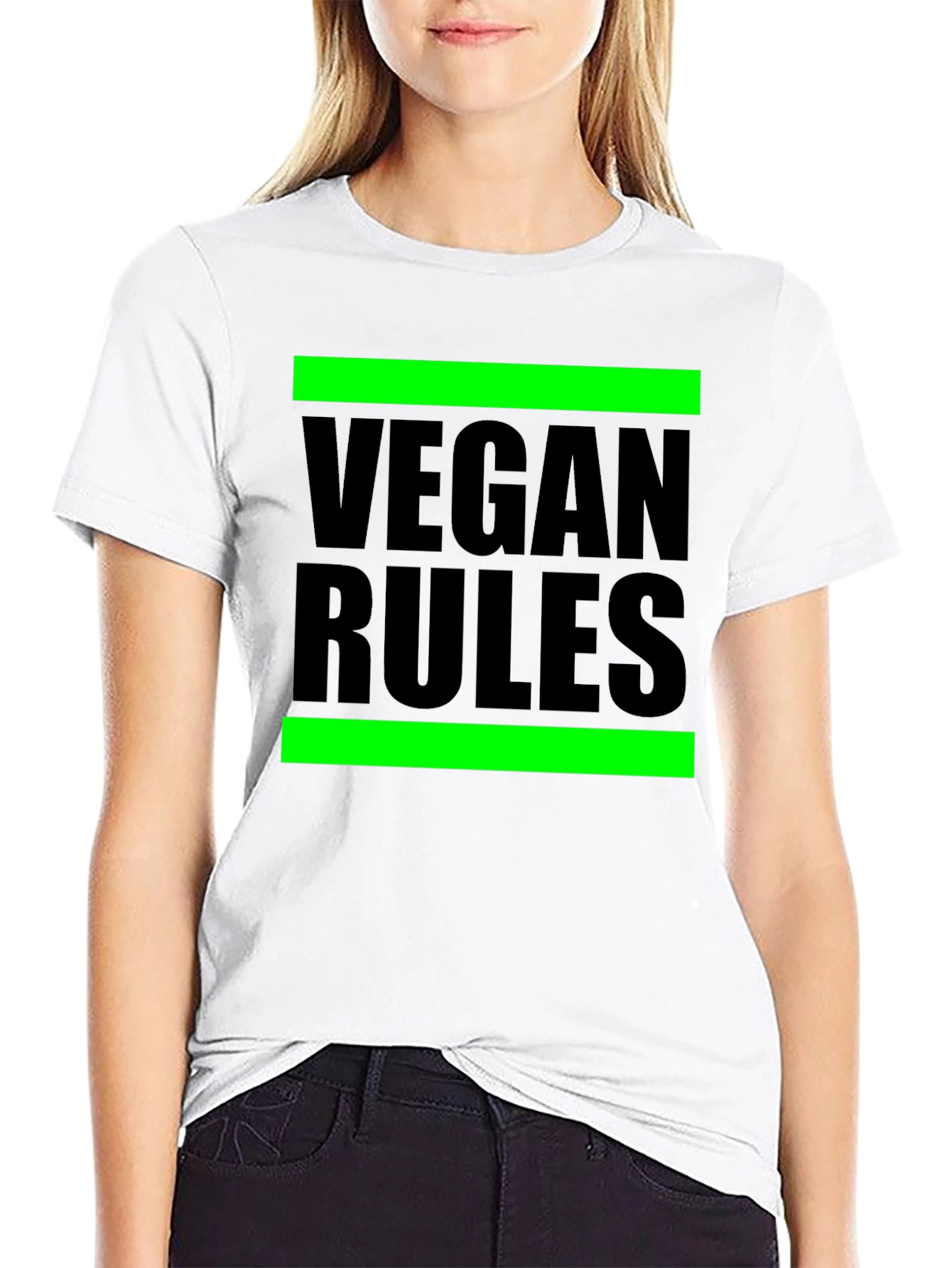 Vegan Rules Graphic Tee - Black