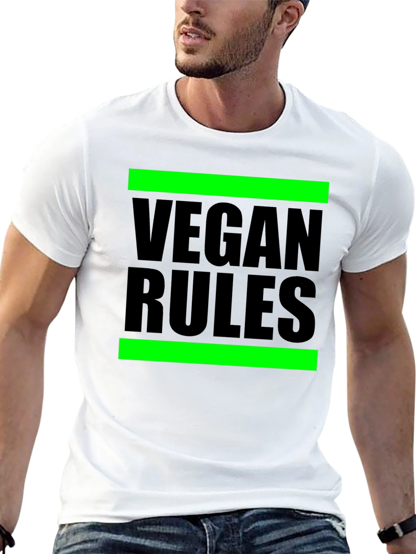 Vegan Rules Graphic Tee - Black
