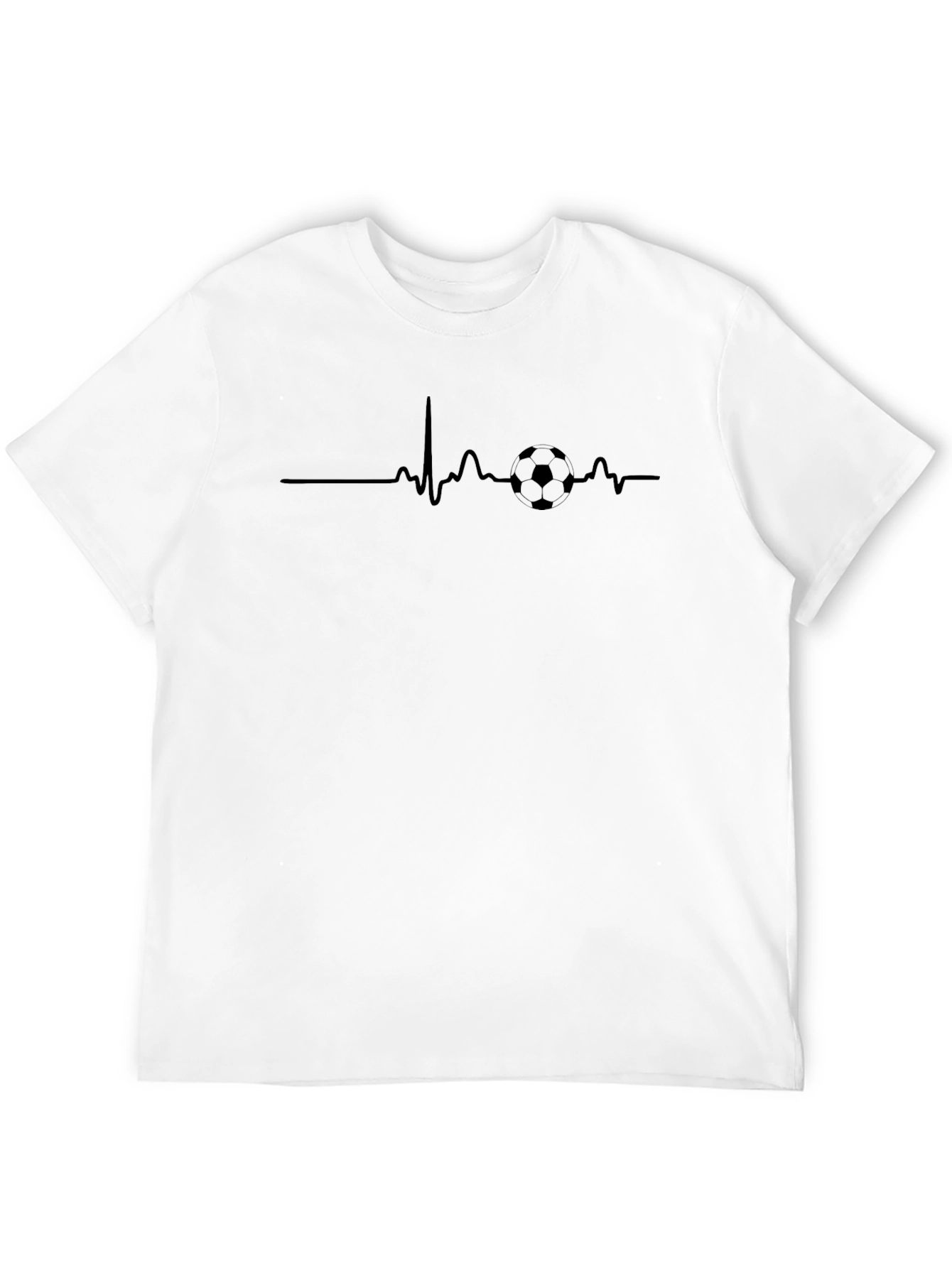 Soccer Heartbeat Graphic T-Shirt - Black