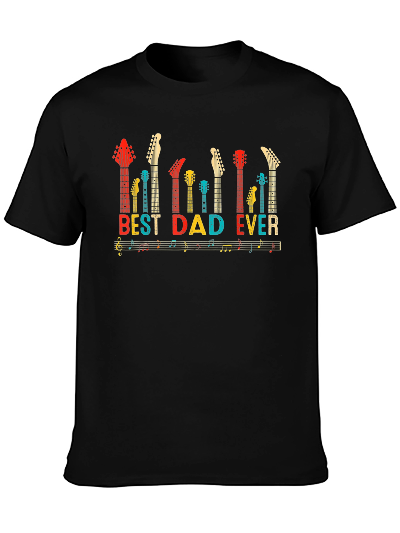 Best Dad Ever Guitar Music T-Shirt