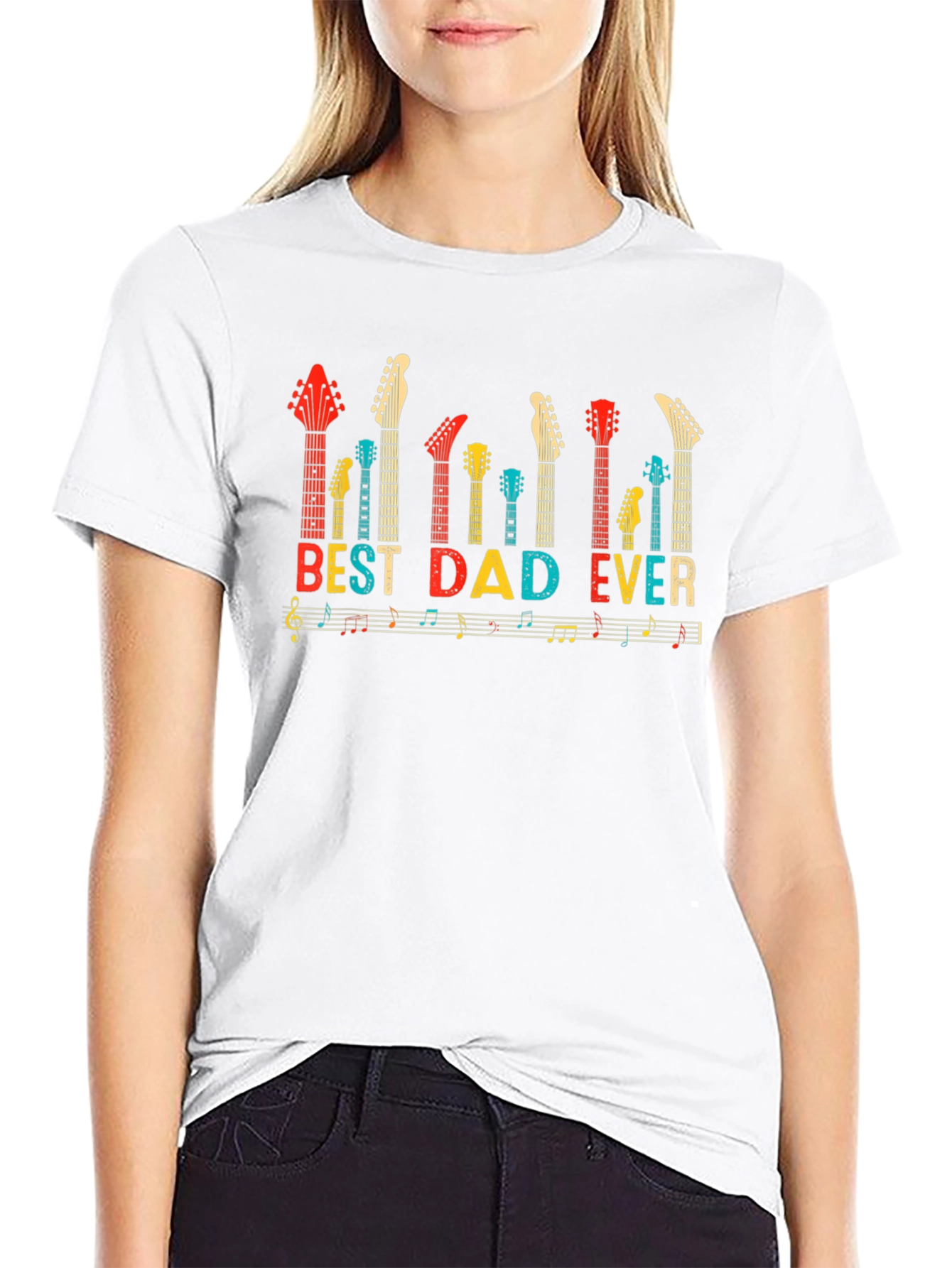Best Dad Ever Guitar Music T-Shirt