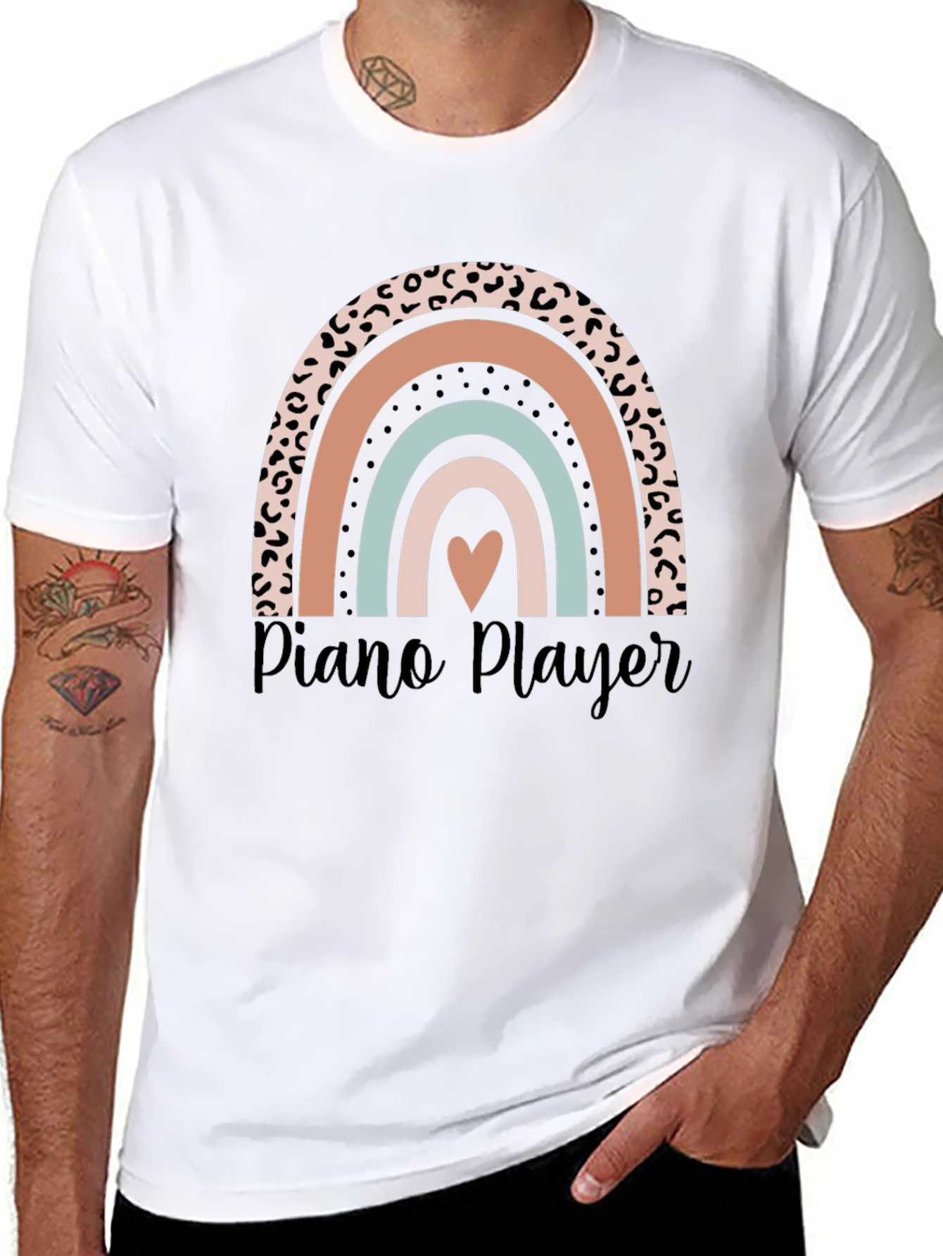 Piano Player Rainbow Graphic Tee - Unisex