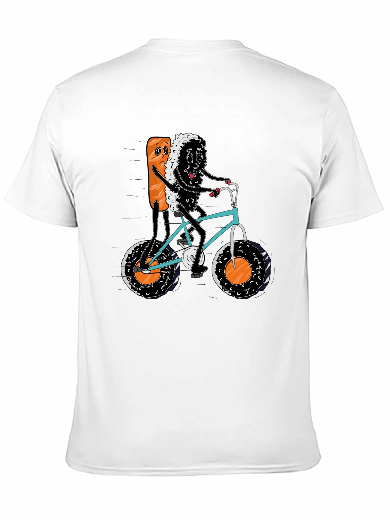Sushi Bike Ride Black T-Shirt