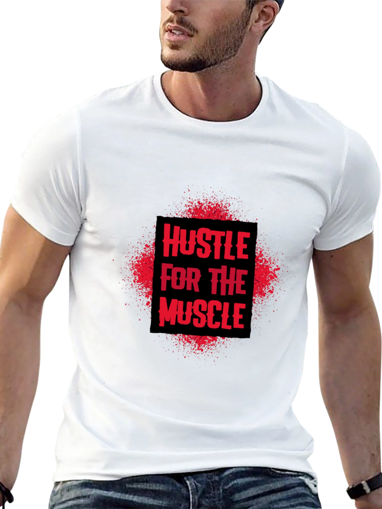 Hustle for the Muscle Graphic T-Shirt - Black