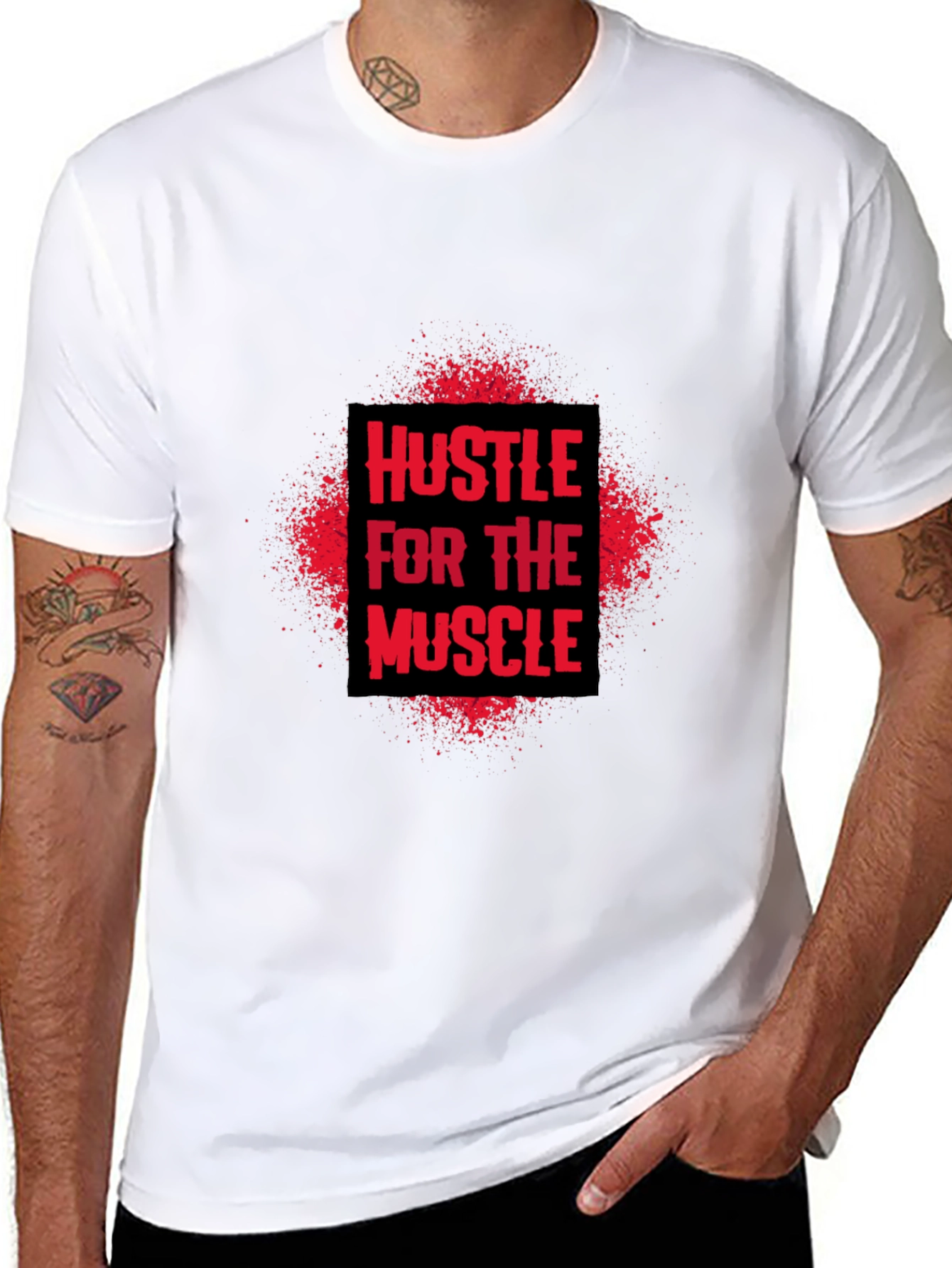 Hustle for the Muscle Graphic T-Shirt - Black