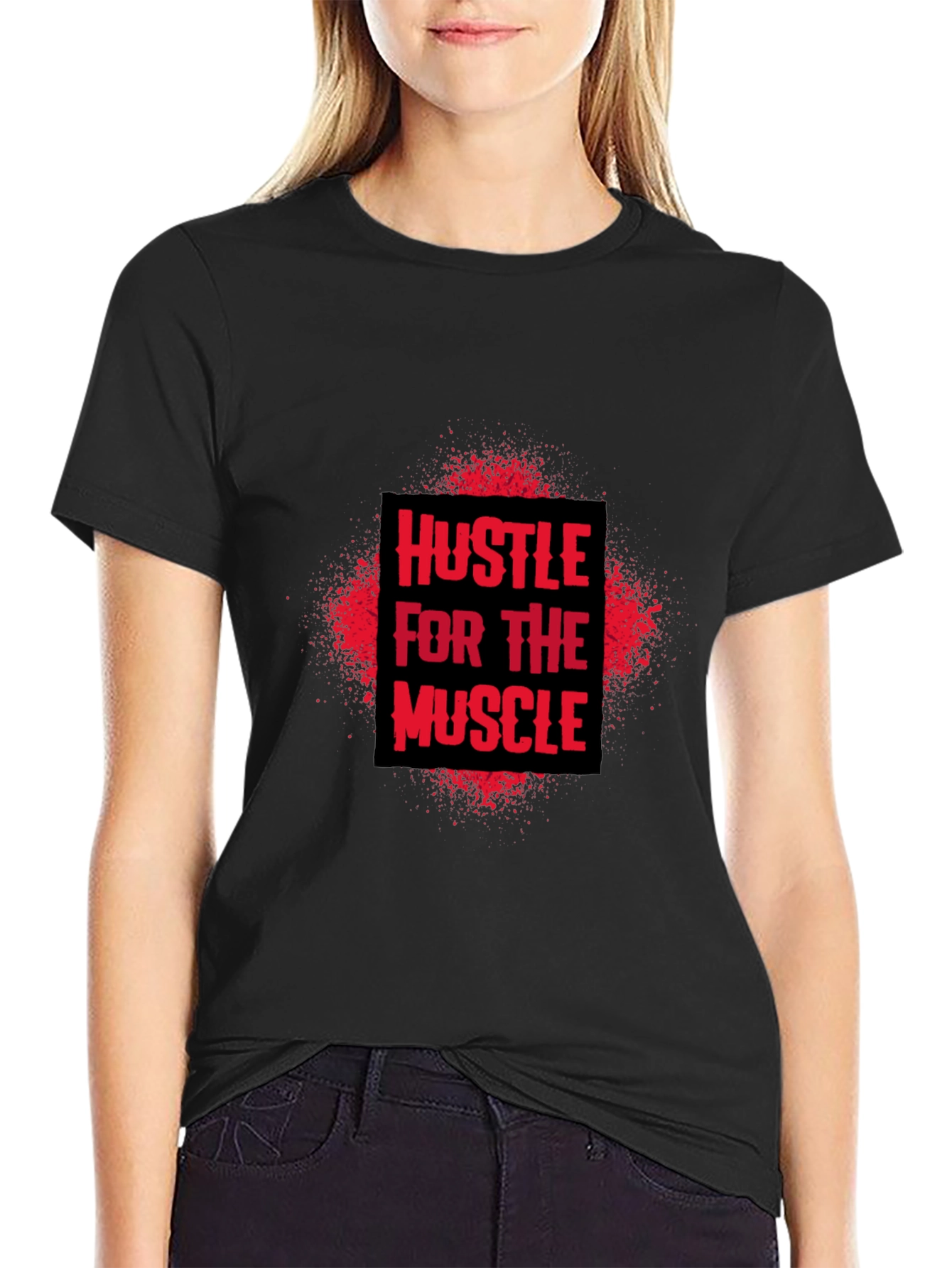Hustle for the Muscle Graphic T-Shirt - Black