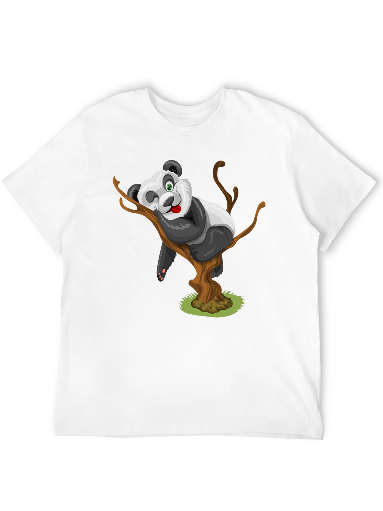 Cartoon Panda Bear on Tree T-Shirt