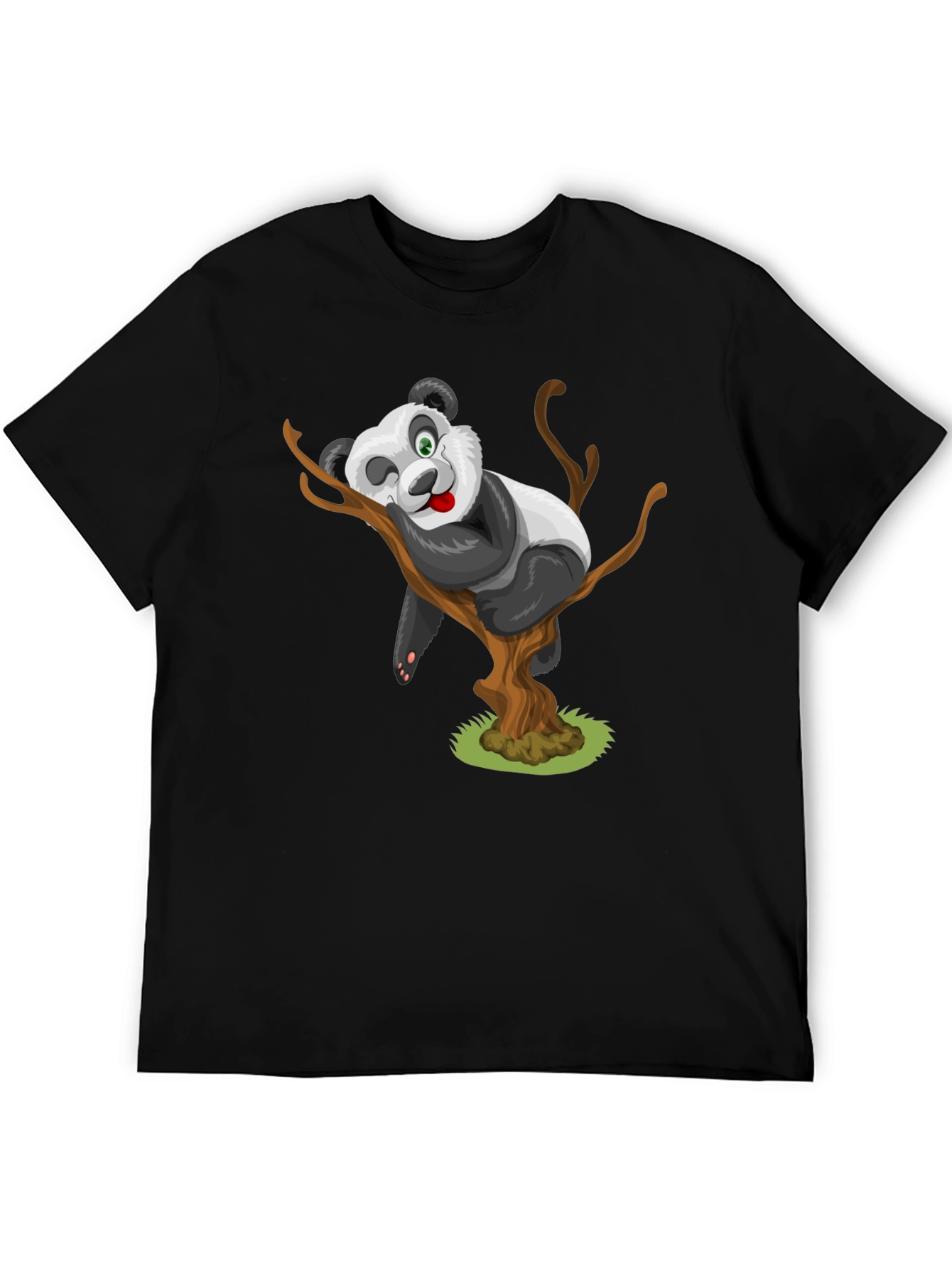 Cartoon Panda Bear on Tree T-Shirt
