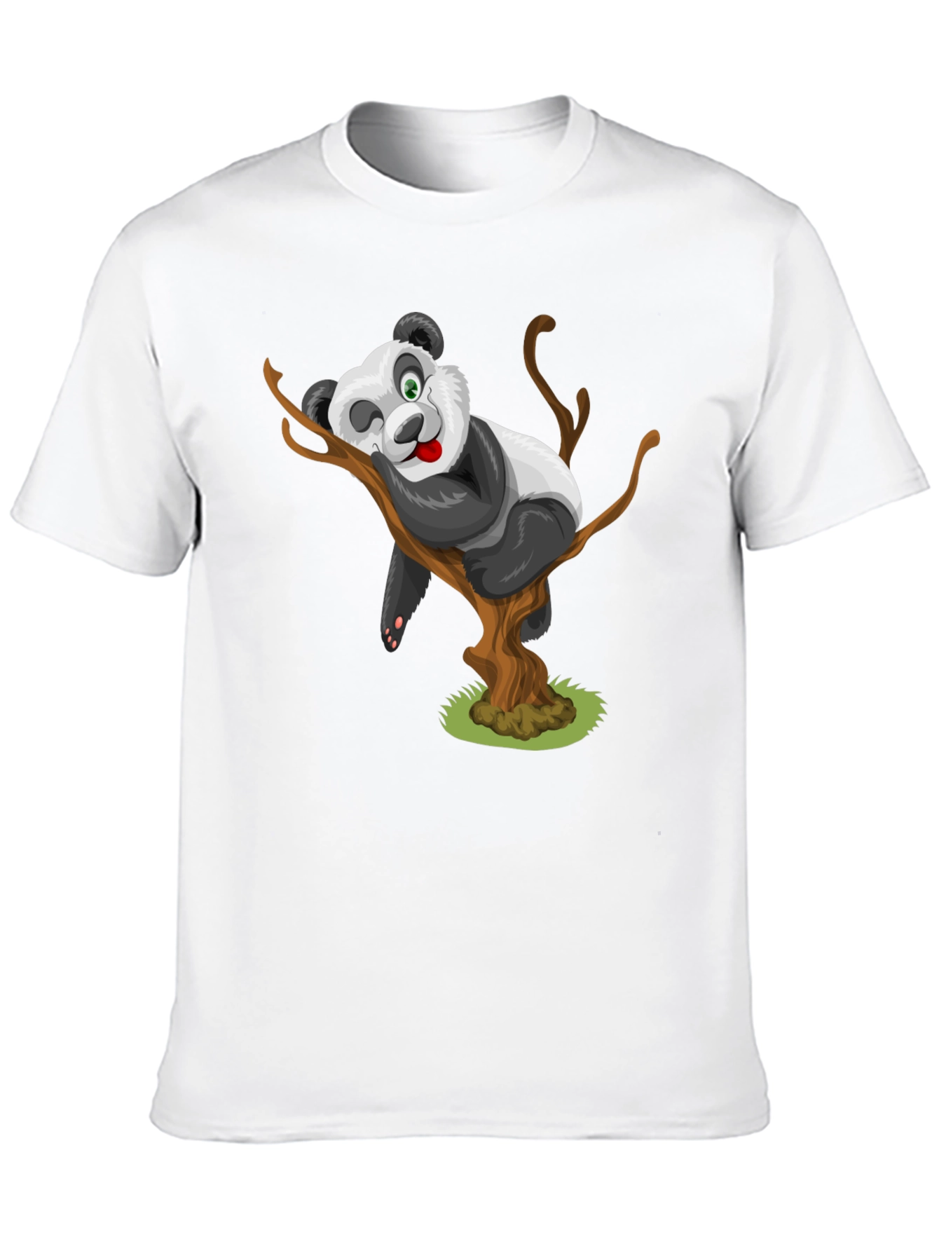 Cartoon Panda Bear on Tree T-Shirt