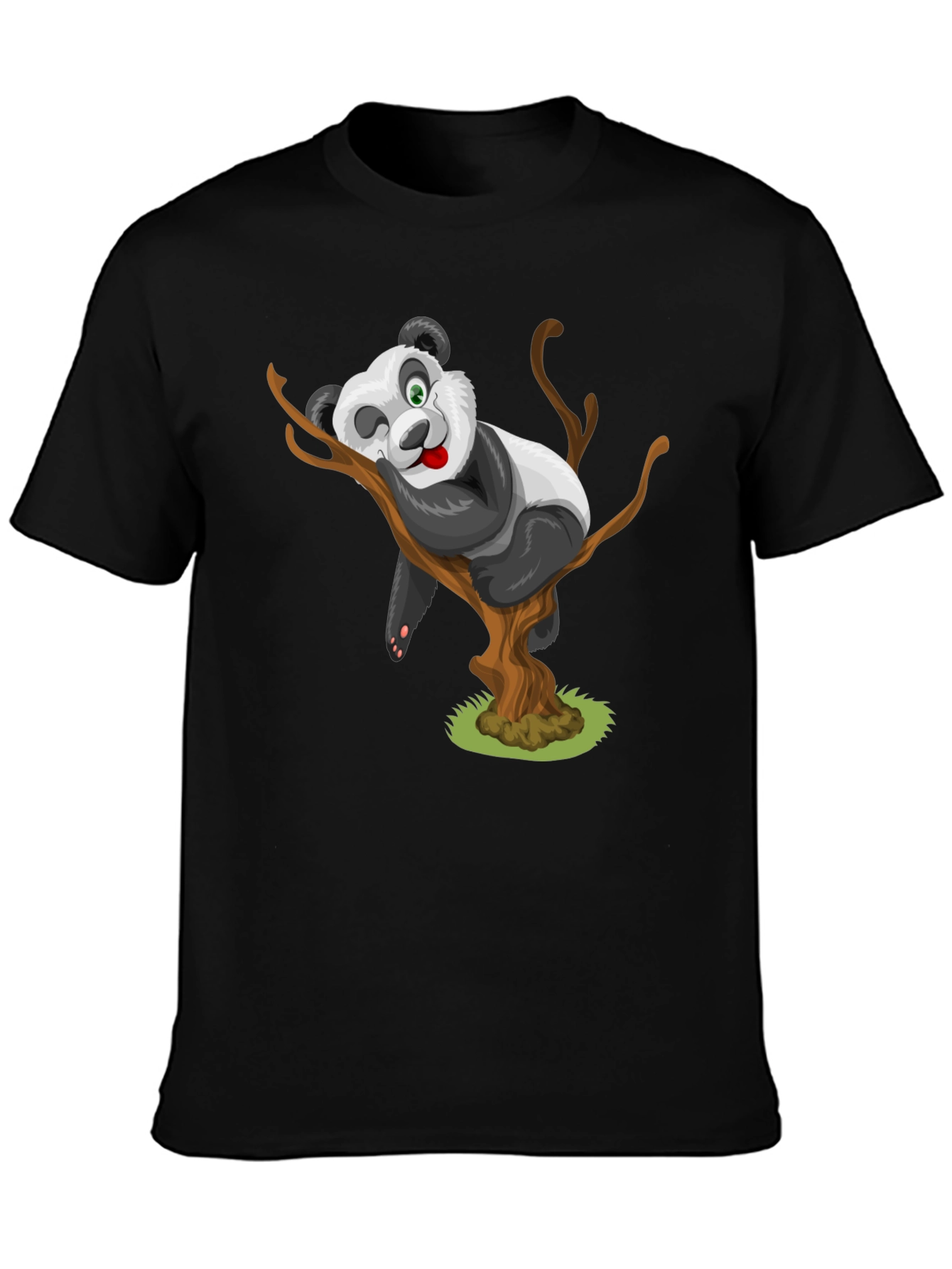 Cartoon Panda Bear on Tree T-Shirt