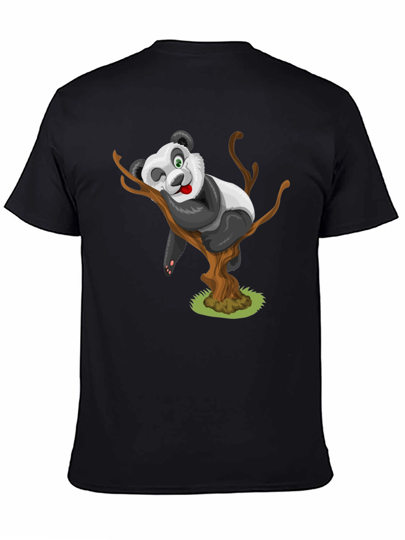 Cartoon Panda Bear on Tree T-Shirt