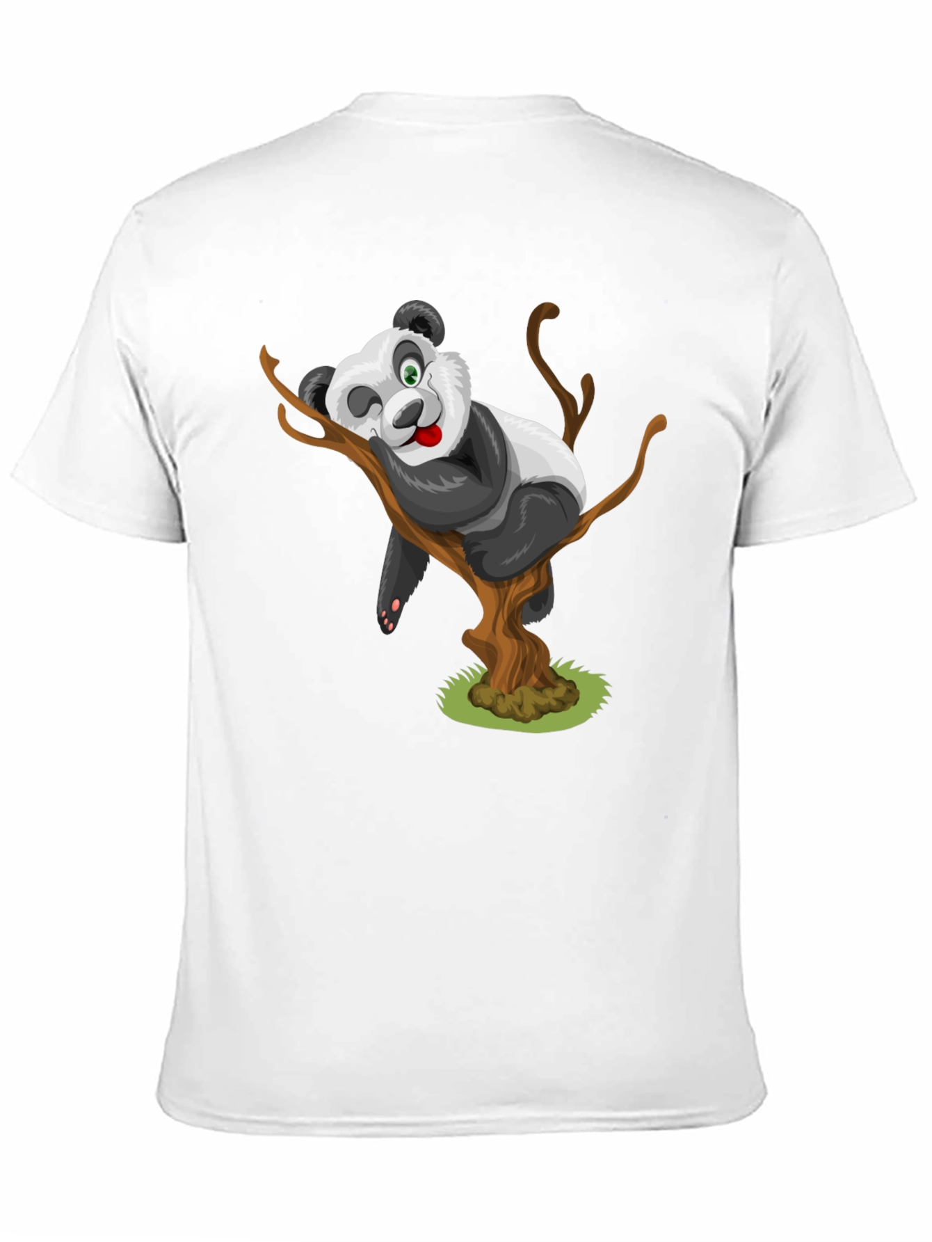 Cartoon Panda Bear on Tree T-Shirt