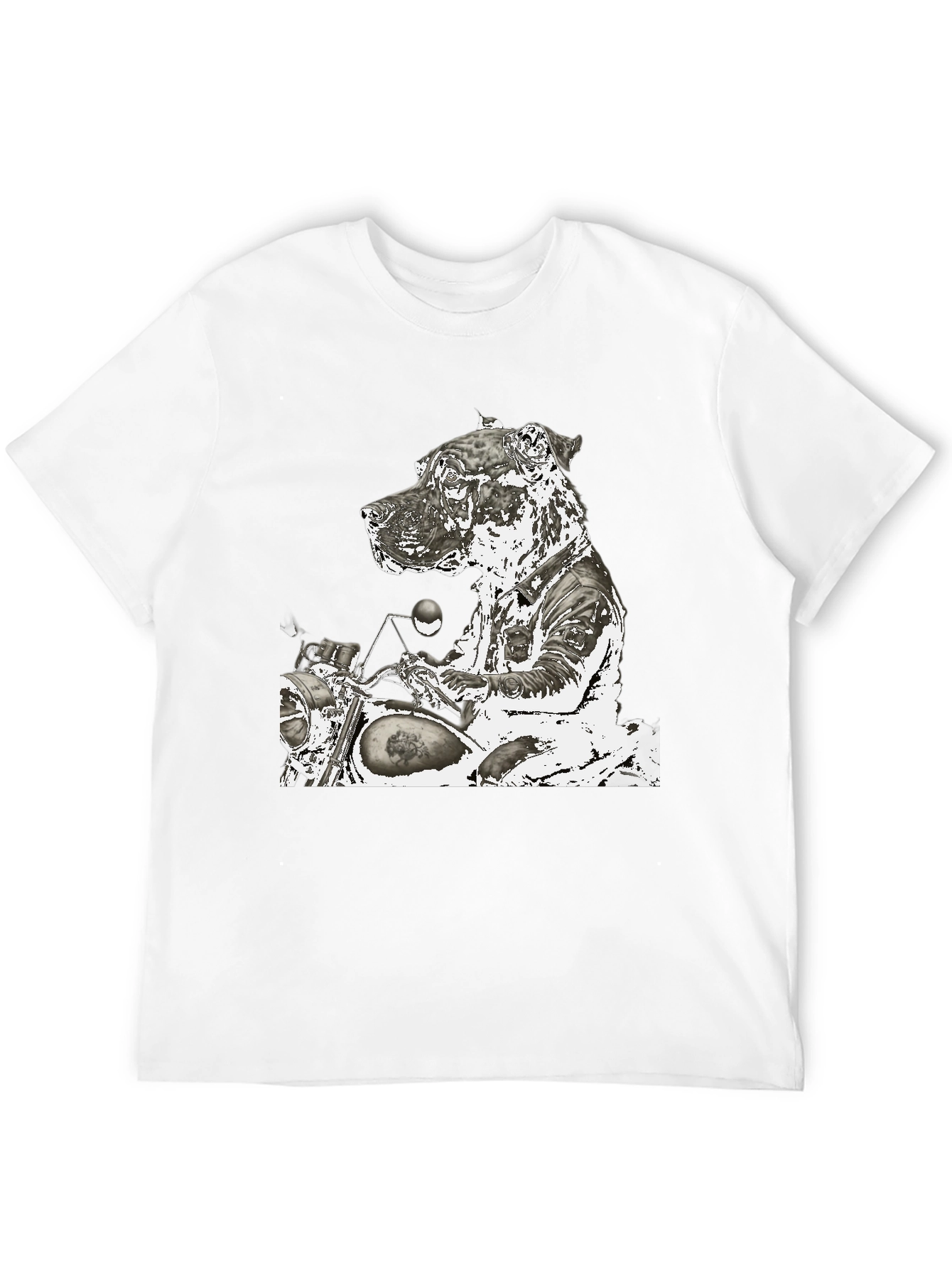 Dog Biker Graphic T-Shirt - Black