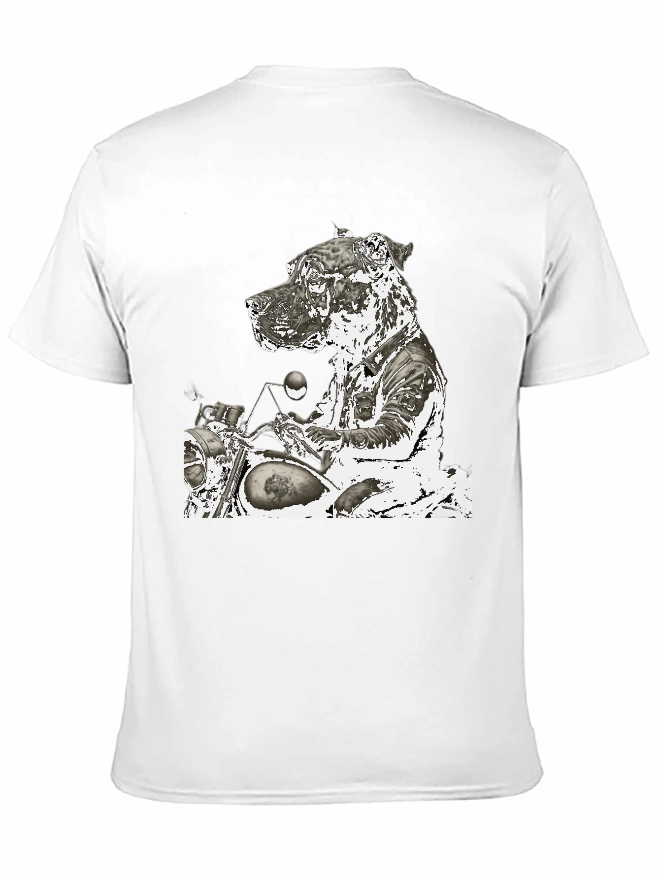 Dog Biker Graphic T-Shirt - Black