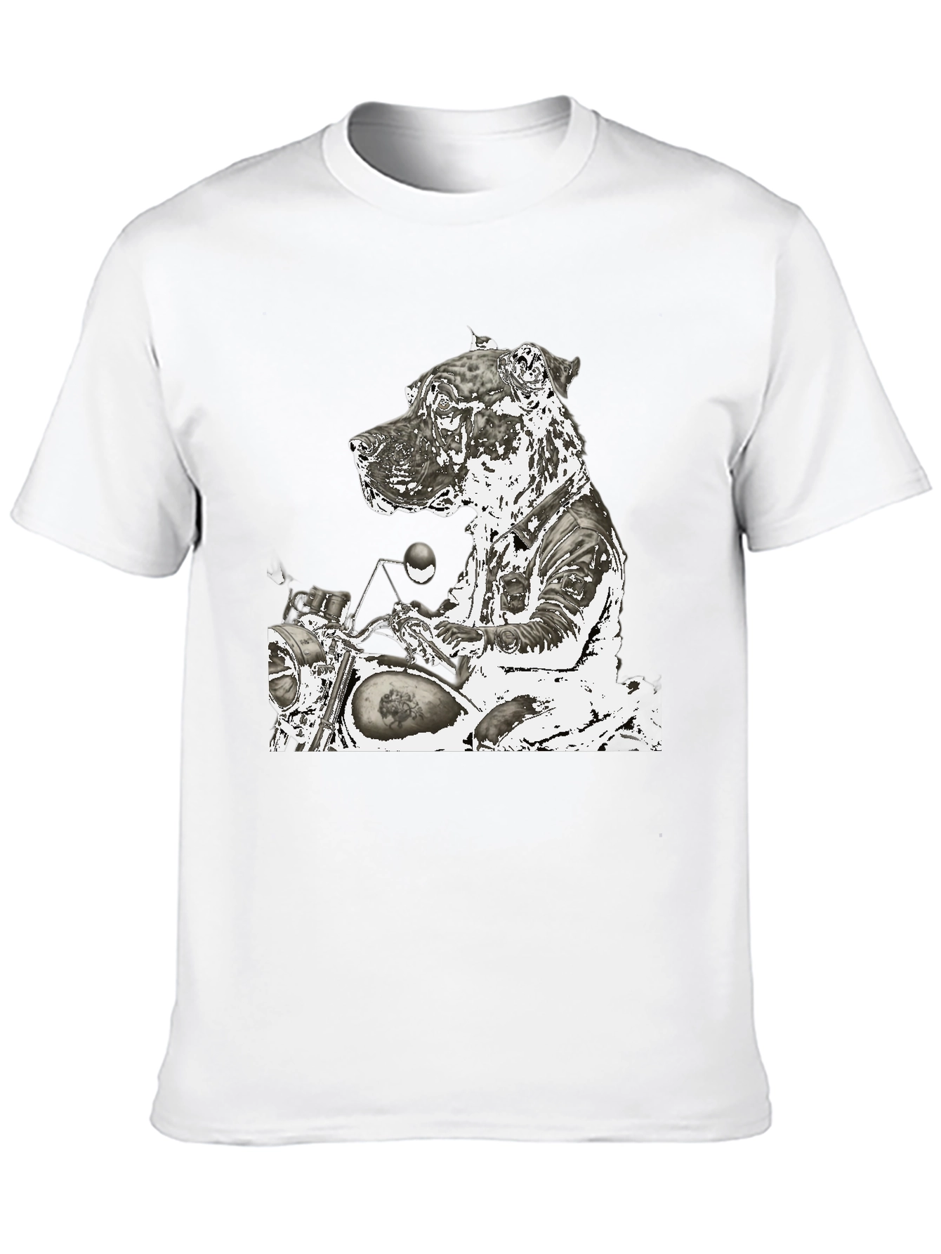 Dog Biker Graphic T-Shirt - Black