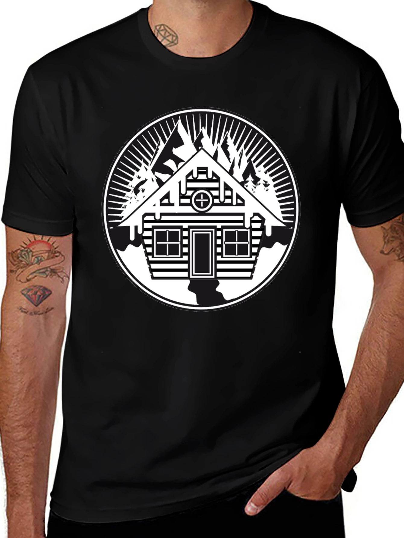 Cabin in the Woods Graphic Tee - Black