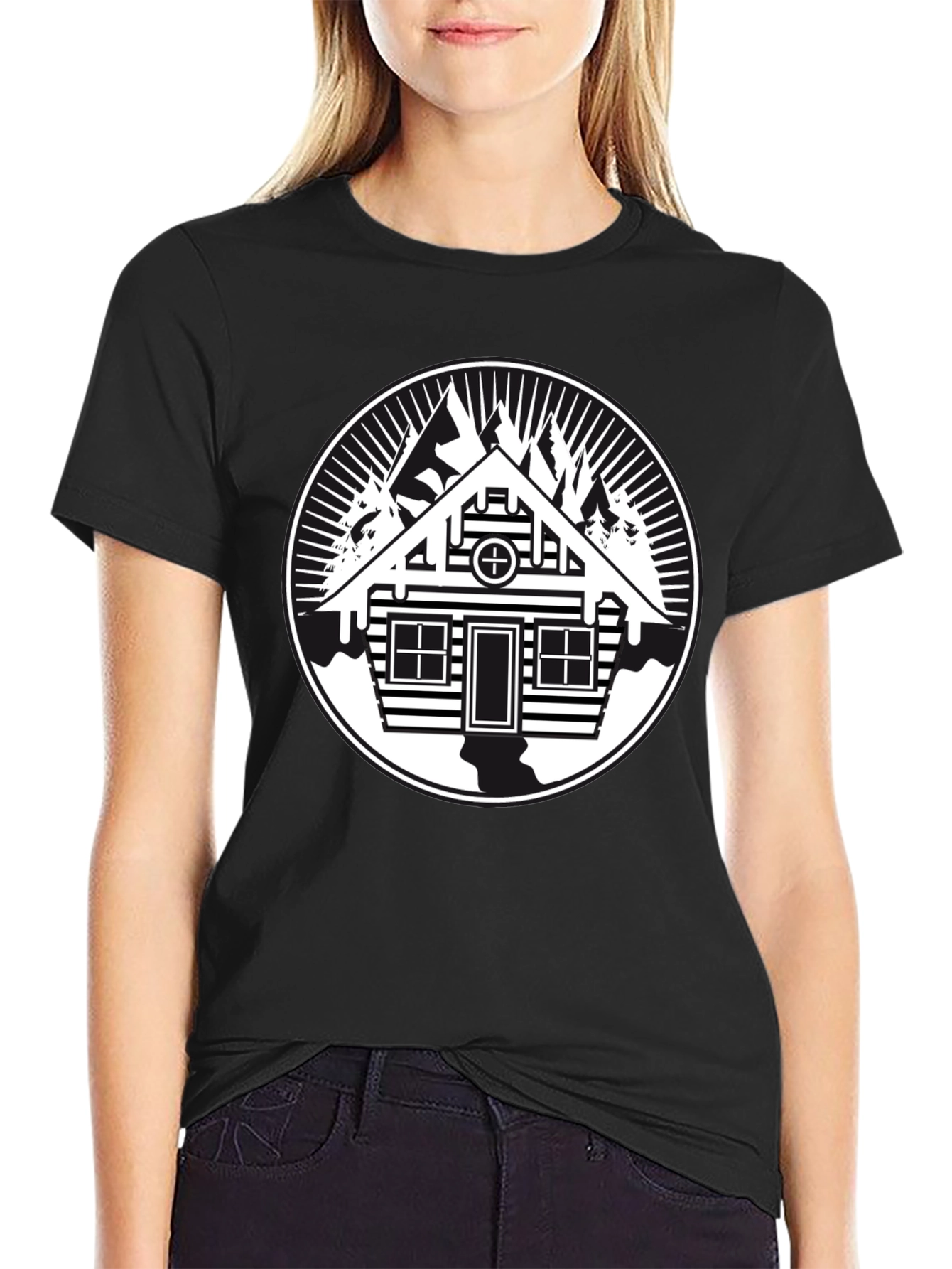 Cabin in the Woods Graphic Tee - Black