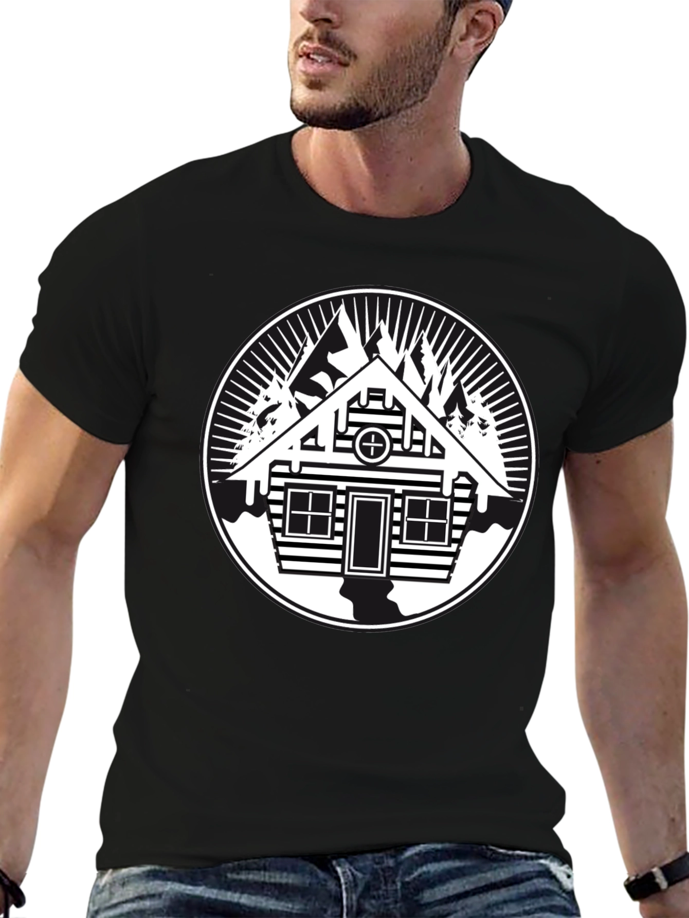 Cabin in the Woods Graphic Tee - Black