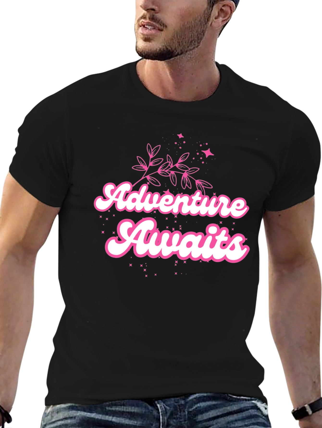 Adventure Awaits Black Graphic Tee