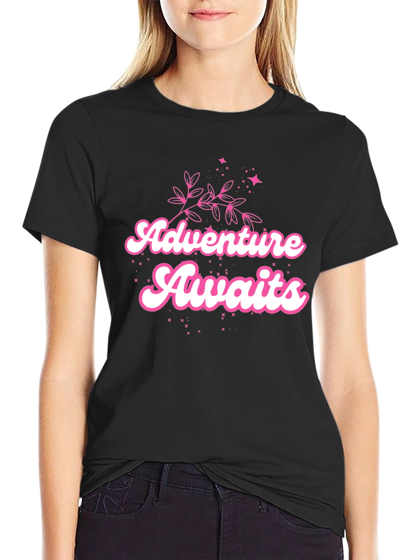 Adventure Awaits Black Graphic Tee