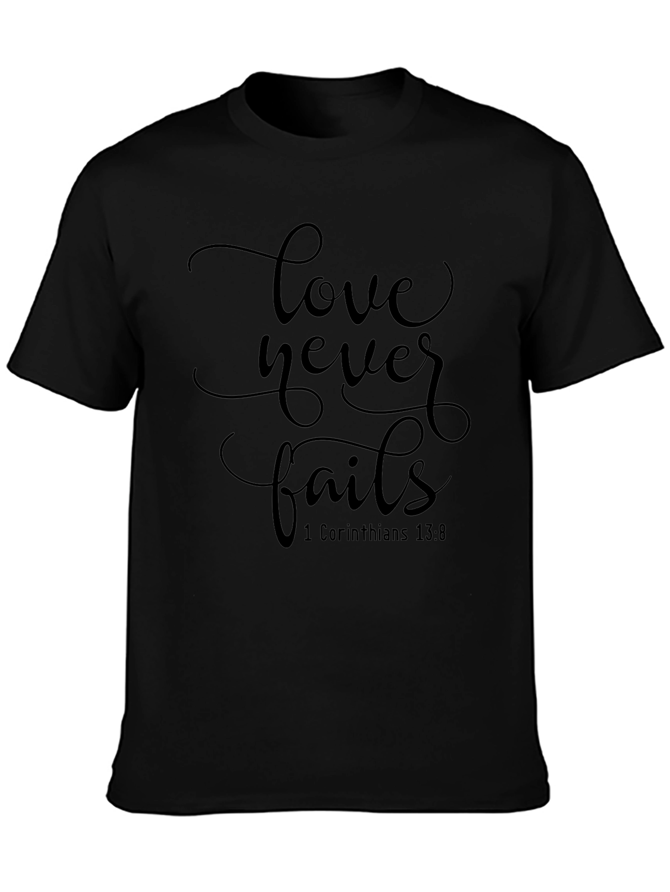 Love Never Fails Graphic Tee - Black