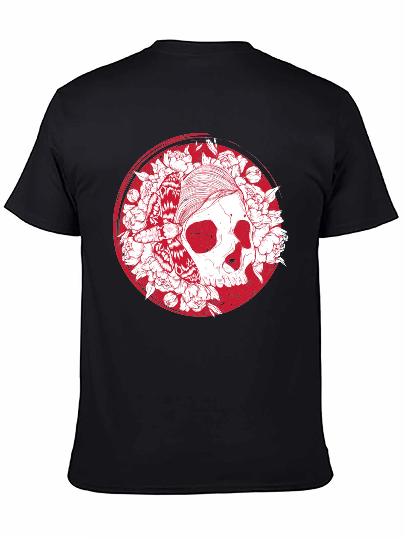 Skull & Moth Graphic T-Shirt - Black