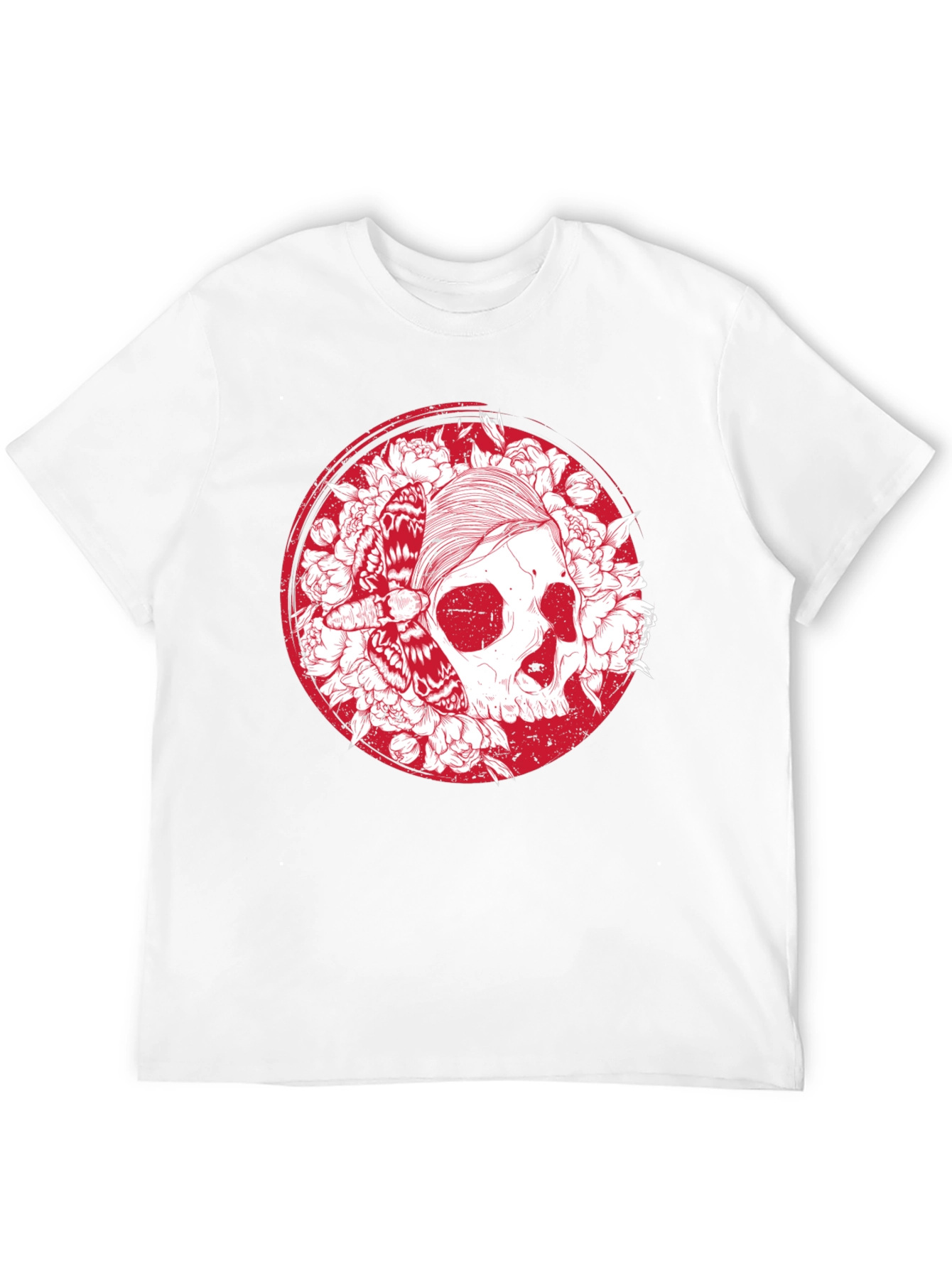 Skull & Moth Graphic T-Shirt - Black