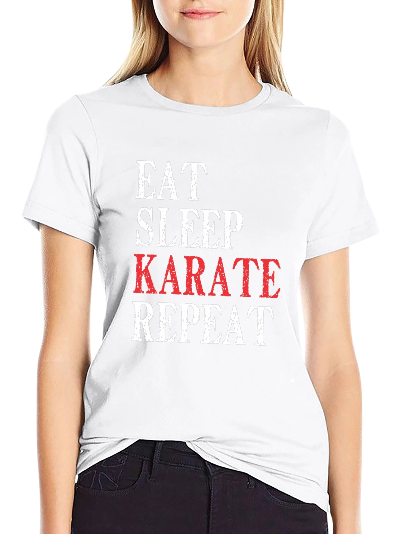Eat Sleep Karate Repeat Black T-Shirt