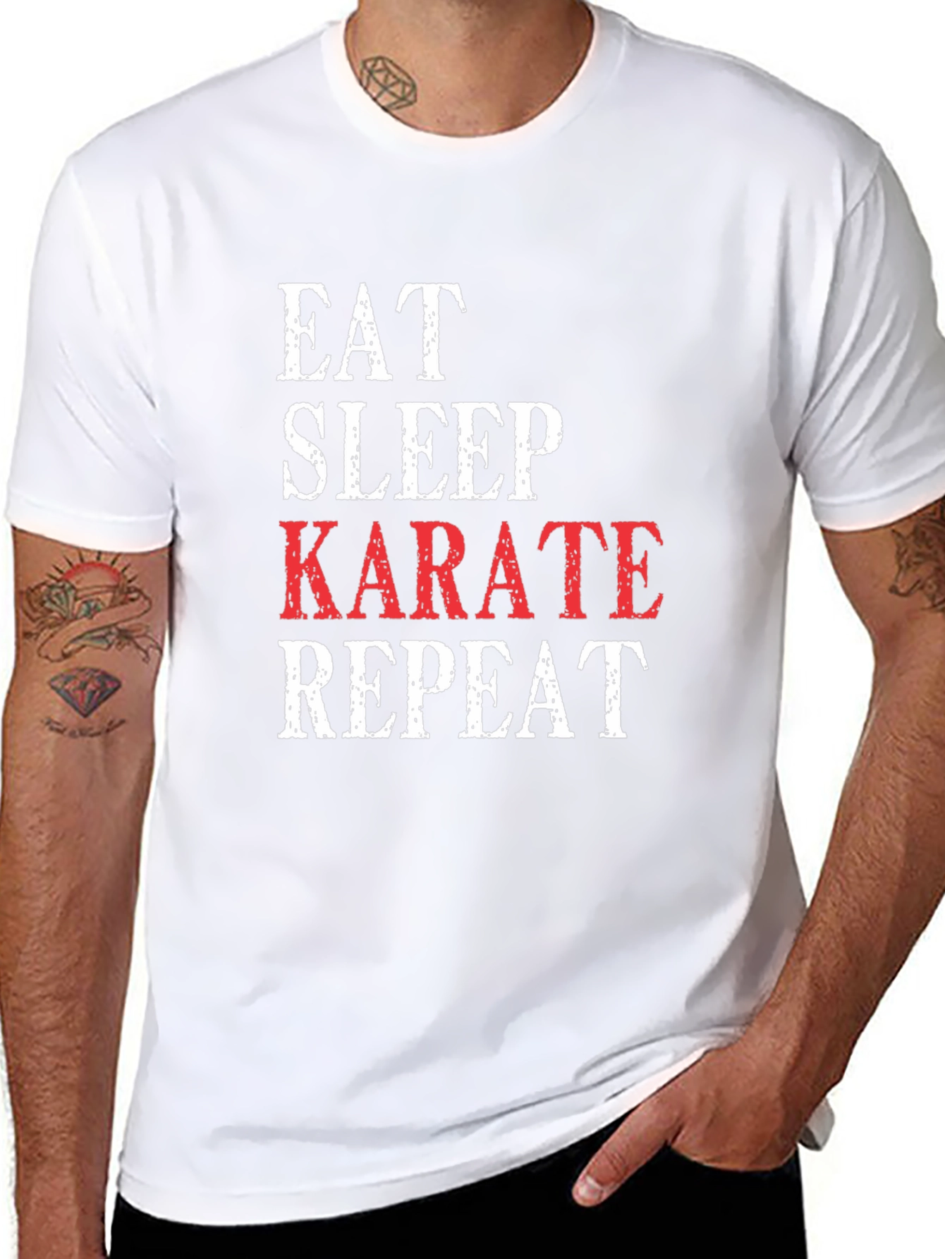 Eat Sleep Karate Repeat Black T-Shirt
