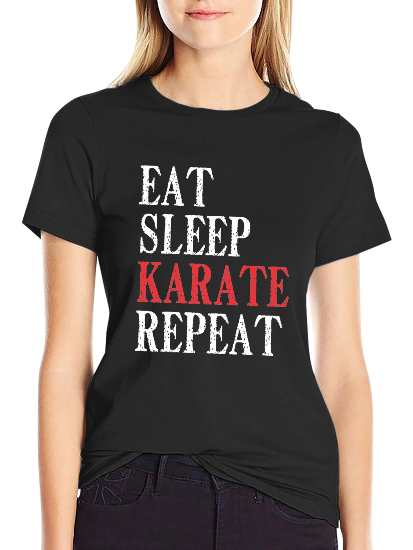 Eat Sleep Karate Repeat Black T-Shirt