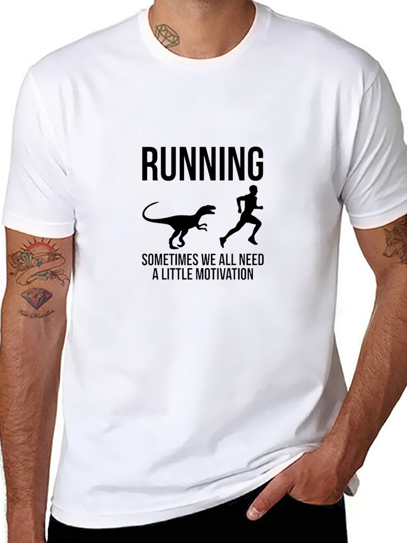 Funny Running Dinosaur T-Shirt