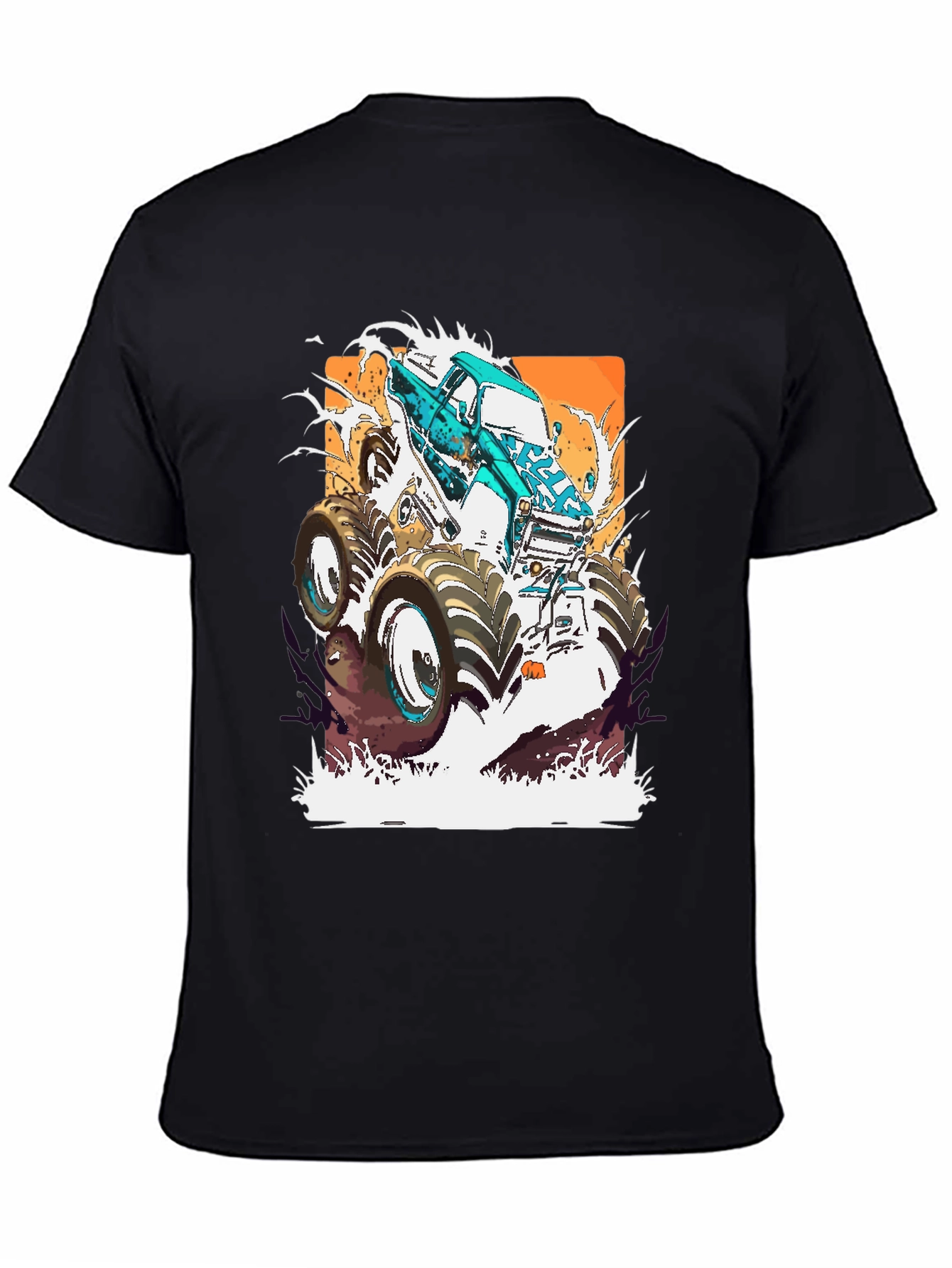 Monster Truck Graphic Tee - Bold Black Cotton Shirt