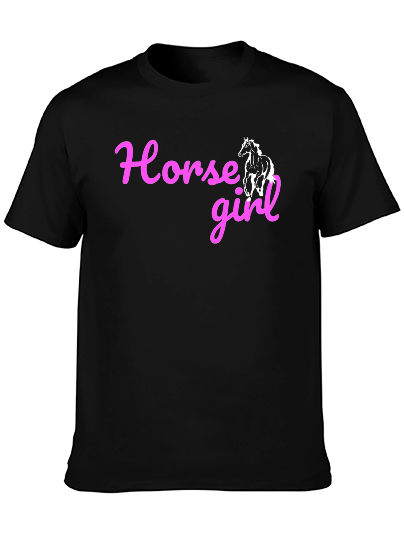 Horse Girl Graphic Tee - Black Cotton T-Shirt