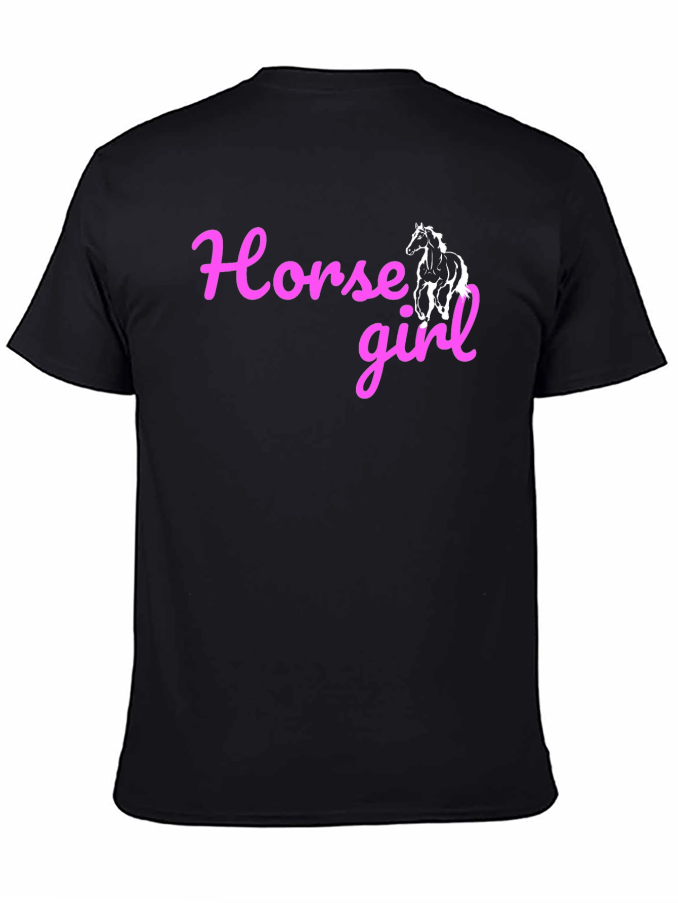 Horse Girl Graphic Tee - Black Cotton T-Shirt