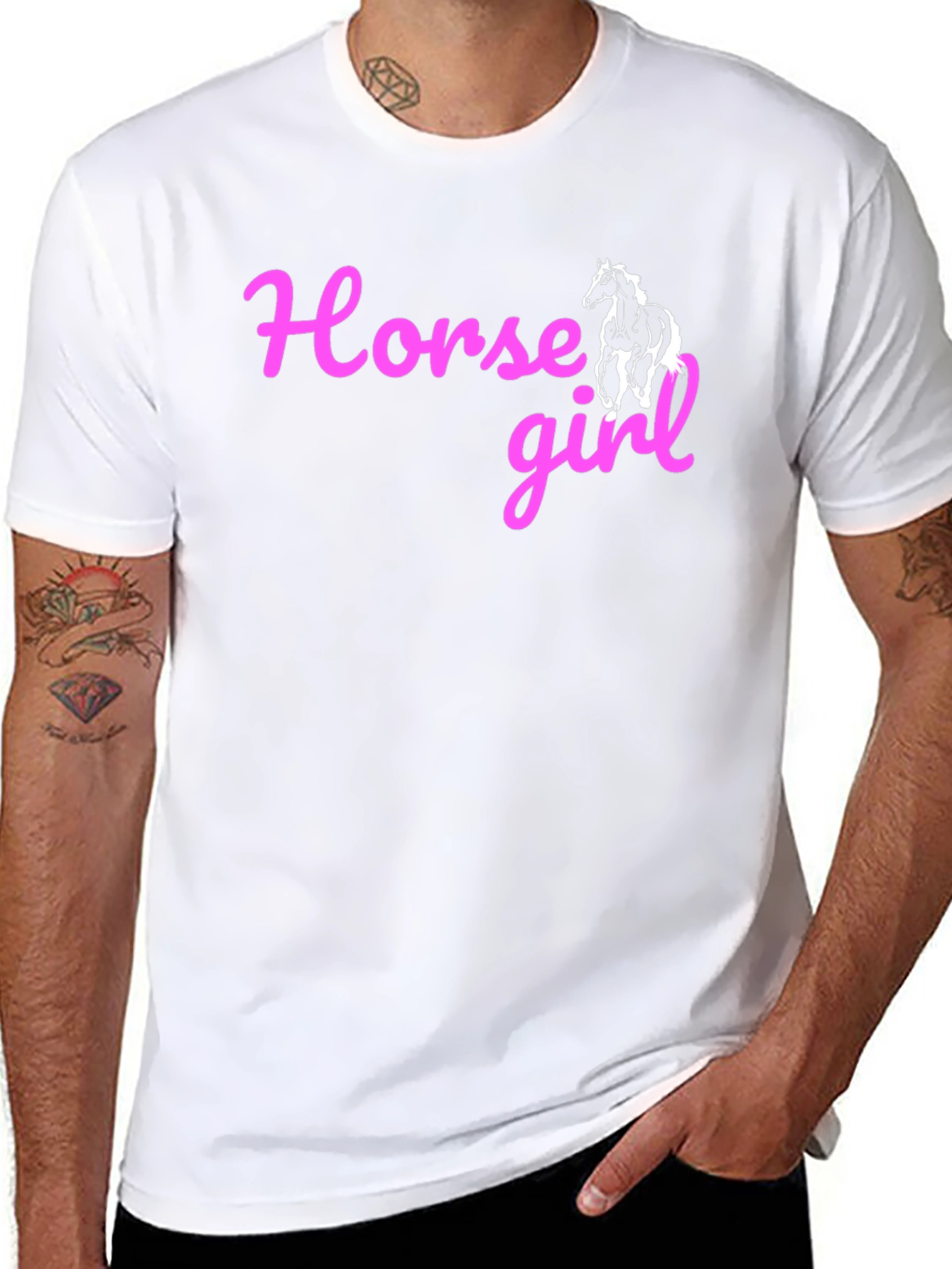 Horse Girl Graphic Tee - Black Cotton T-Shirt