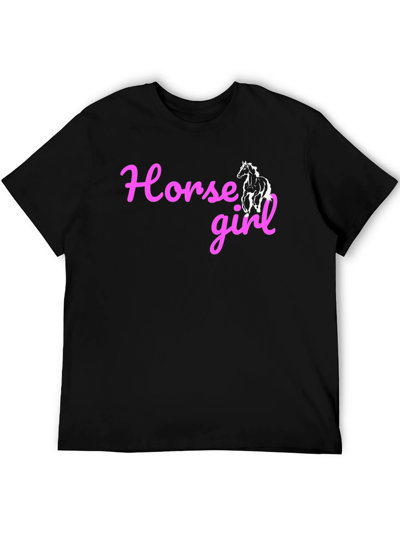 Horse Girl Graphic Tee - Black Cotton T-Shirt