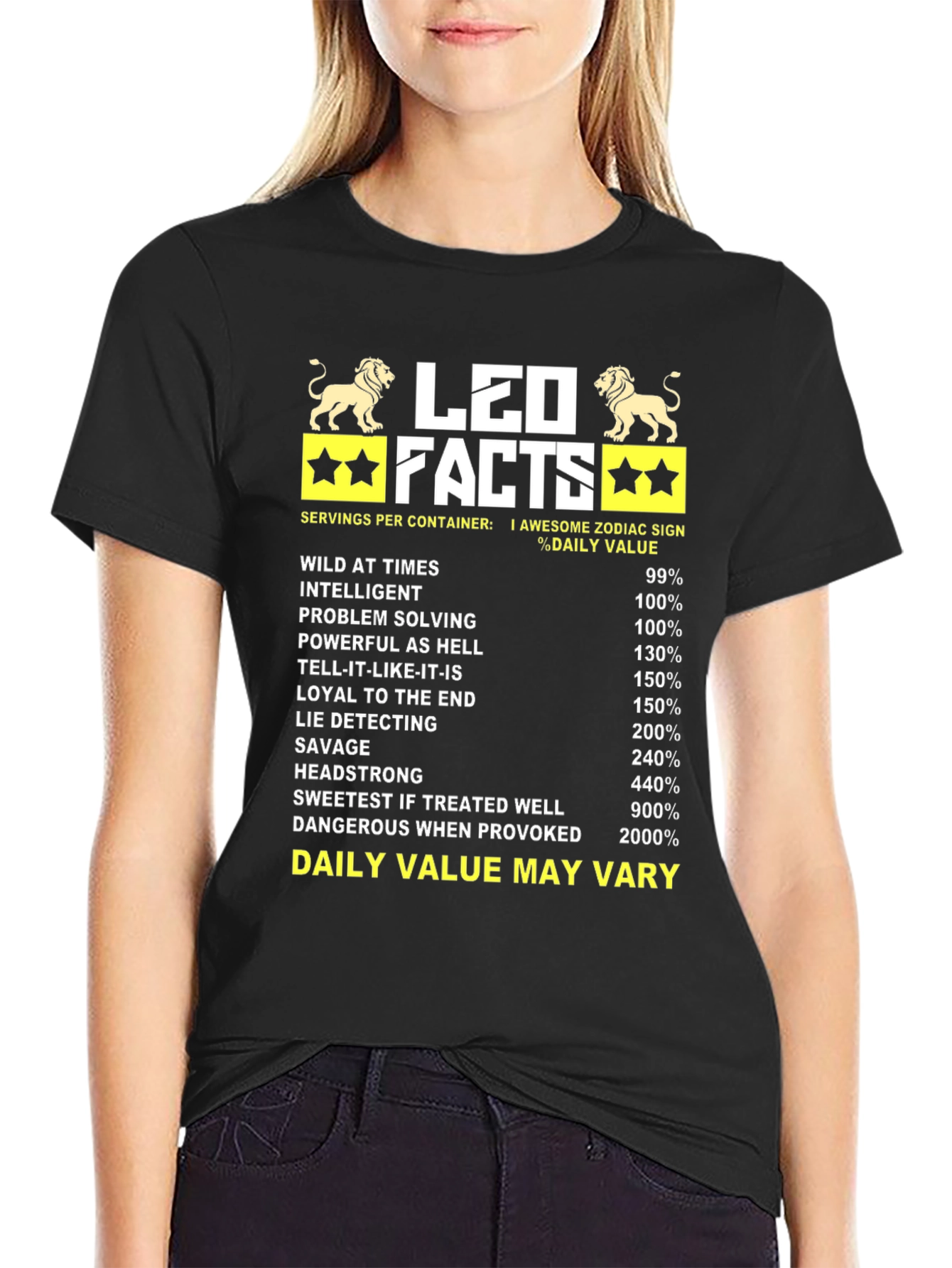 Leo Facts Black Graphic T-Shirt