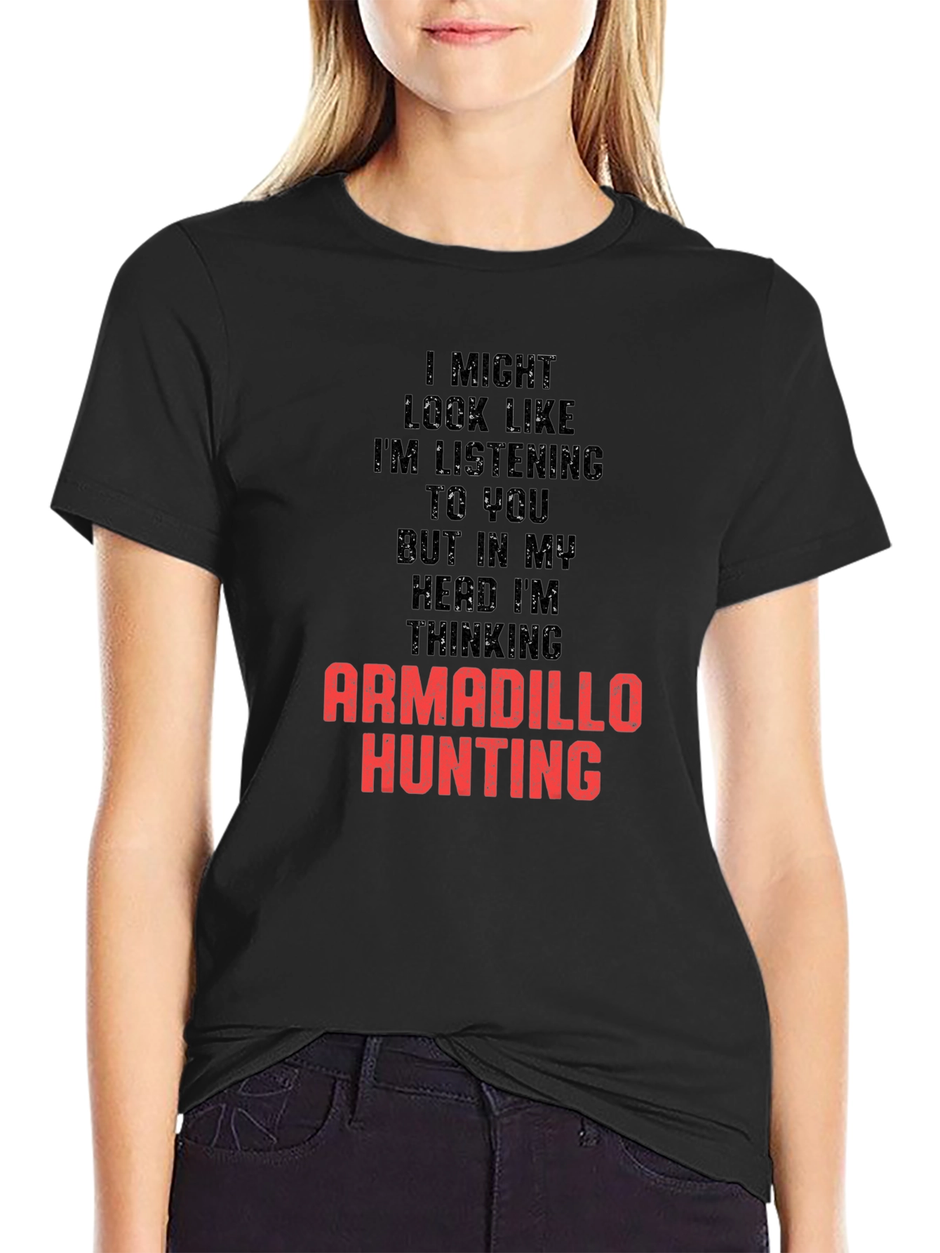 Armadillo Hunting T-Shirt Funny Mens Graphic Tee