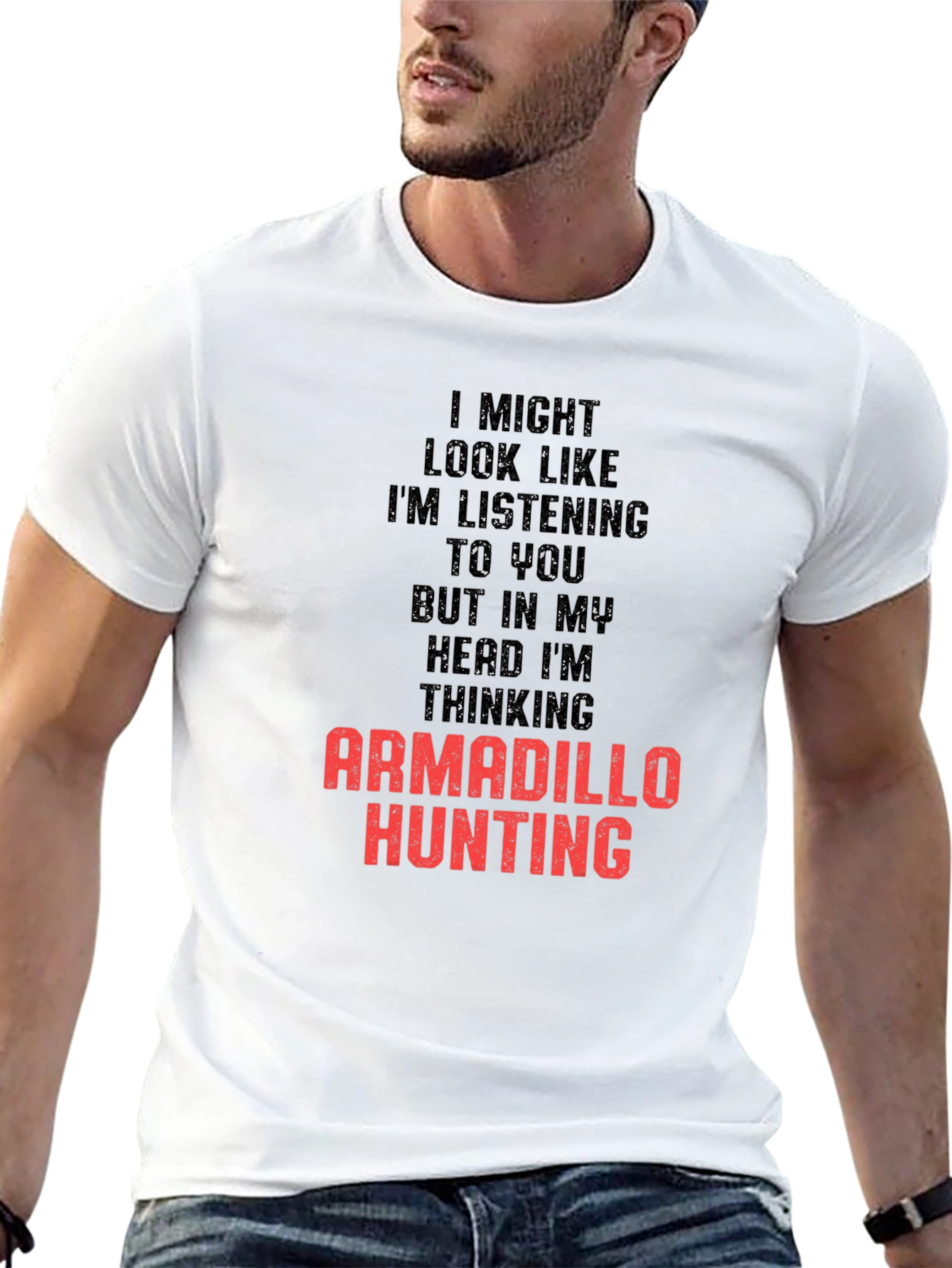 Armadillo Hunting T-Shirt Funny Mens Graphic Tee