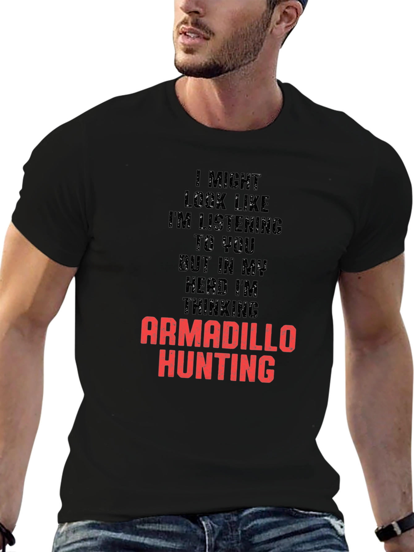 Armadillo Hunting T-Shirt Funny Mens Graphic Tee