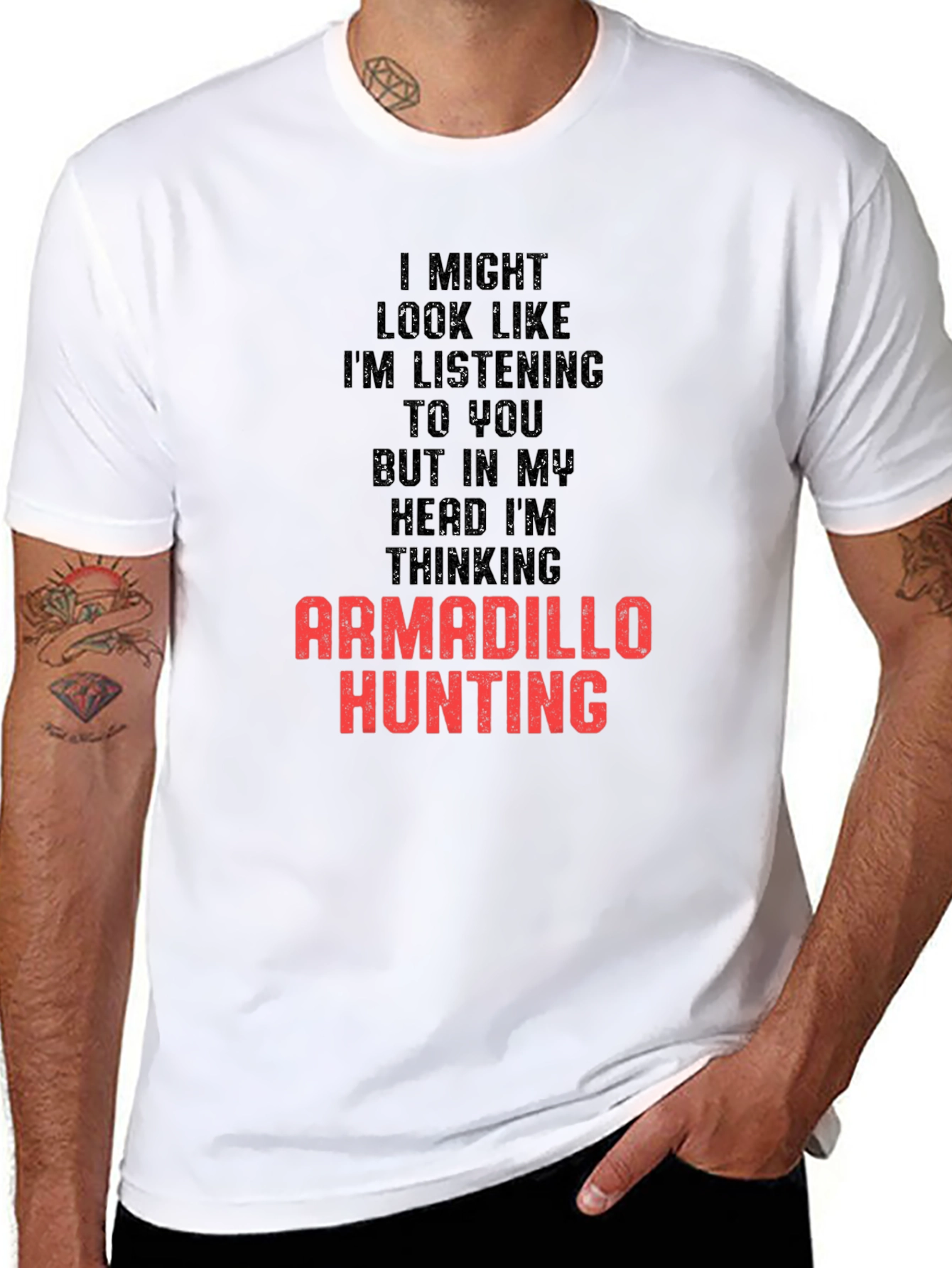 Armadillo Hunting T-Shirt Funny Mens Graphic Tee