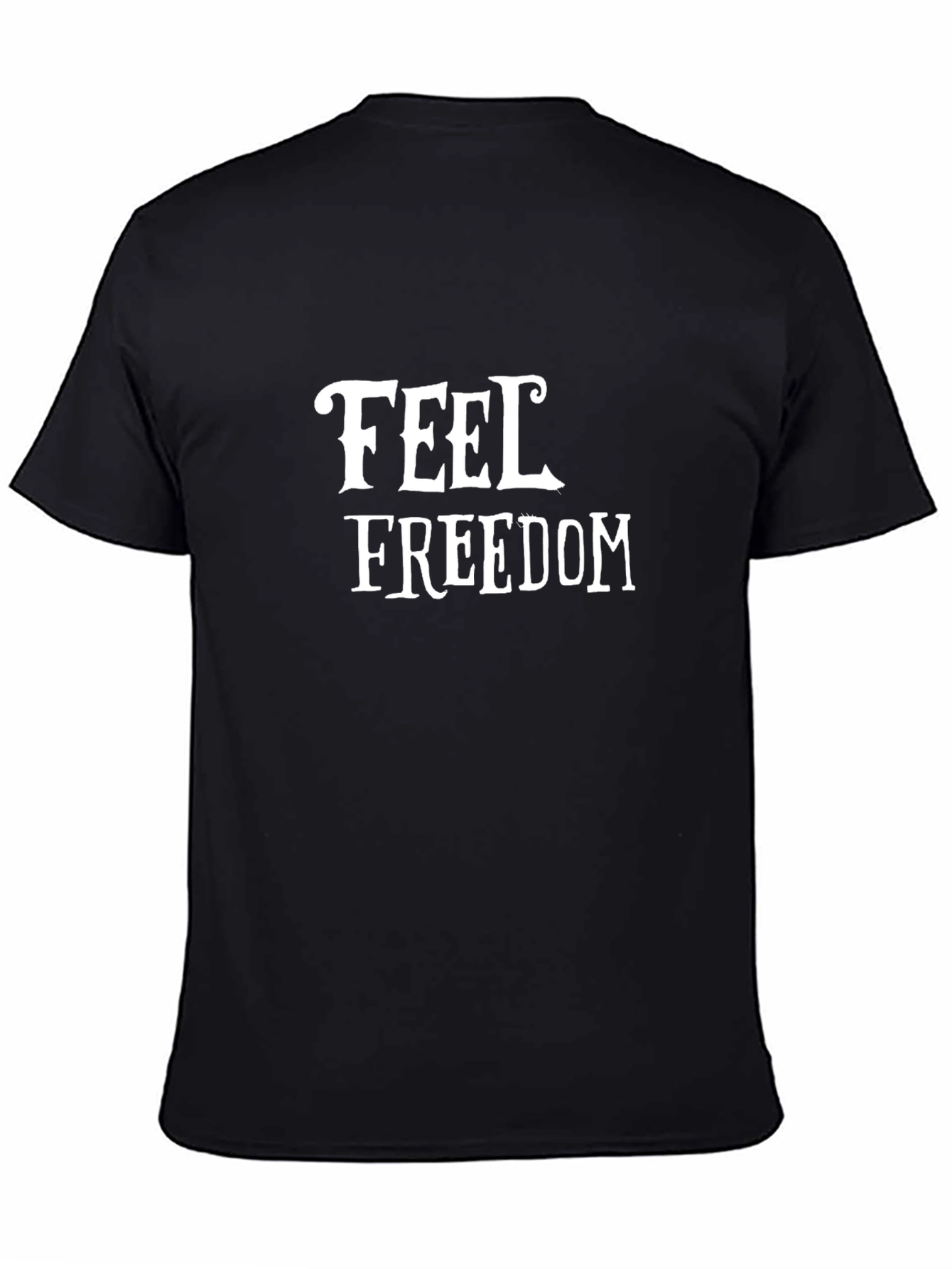 Feel Freedom Graphic Print Black T-Shirt