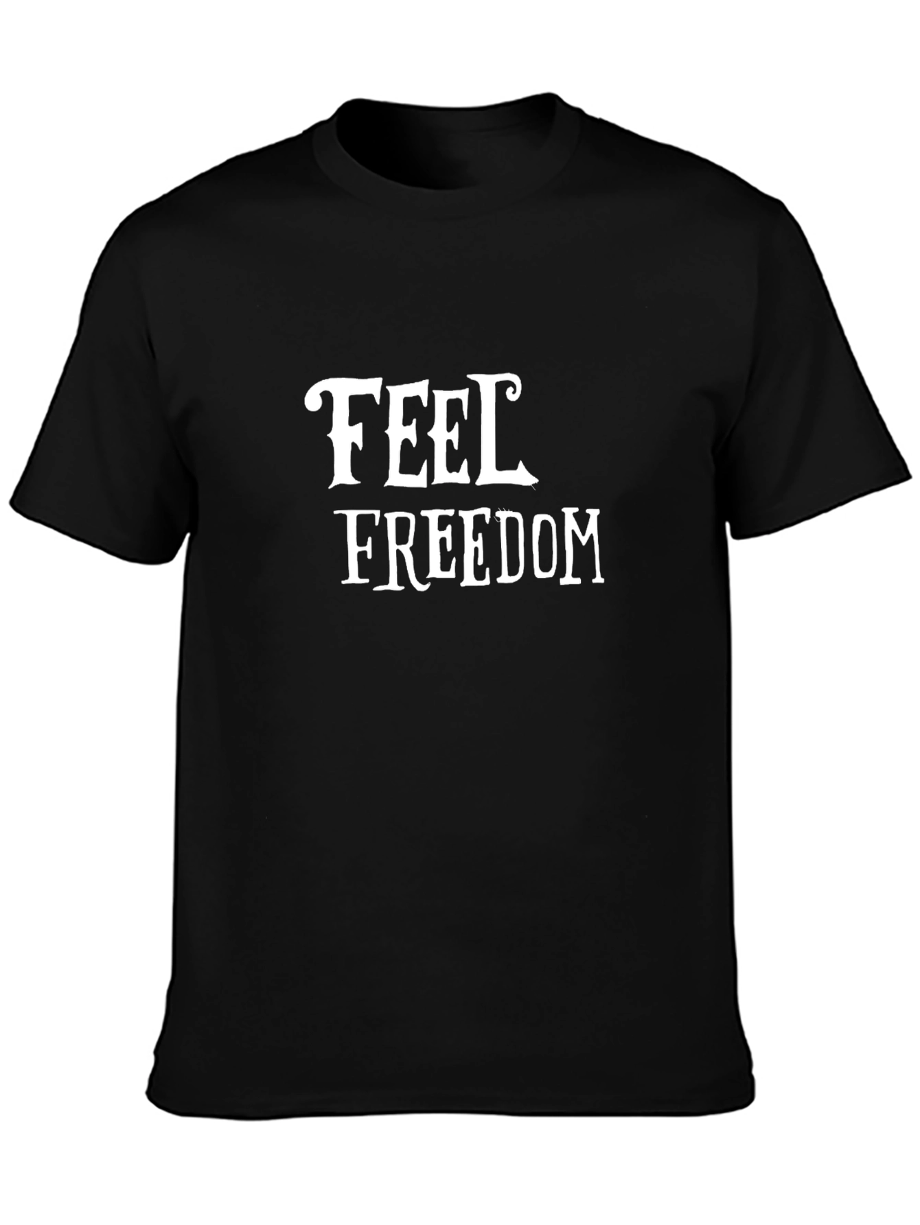 Feel Freedom Graphic Print Black T-Shirt