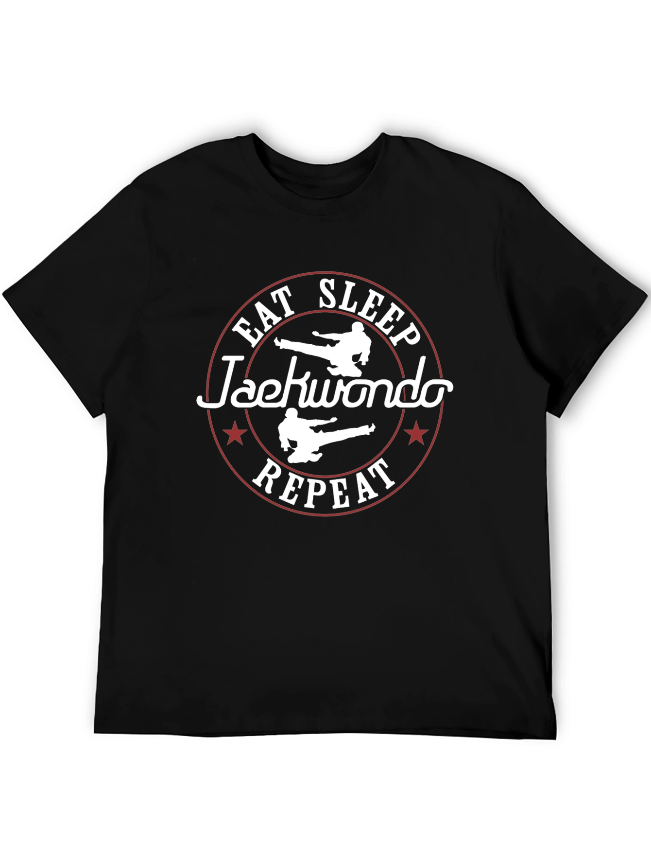 Eat Sleep Taekwondo Repeat Black Graphic Tee