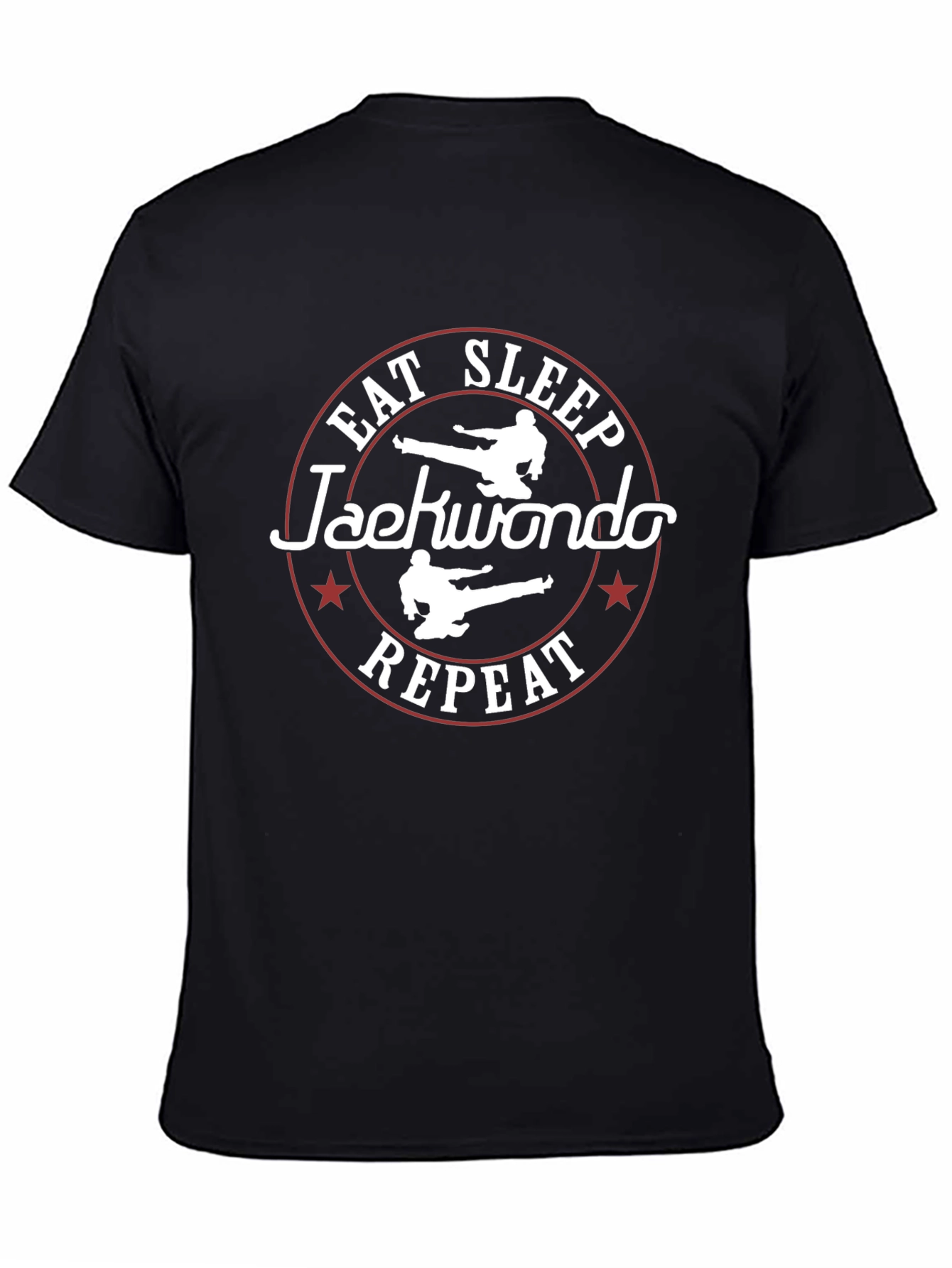 Eat Sleep Taekwondo Repeat Black Graphic Tee