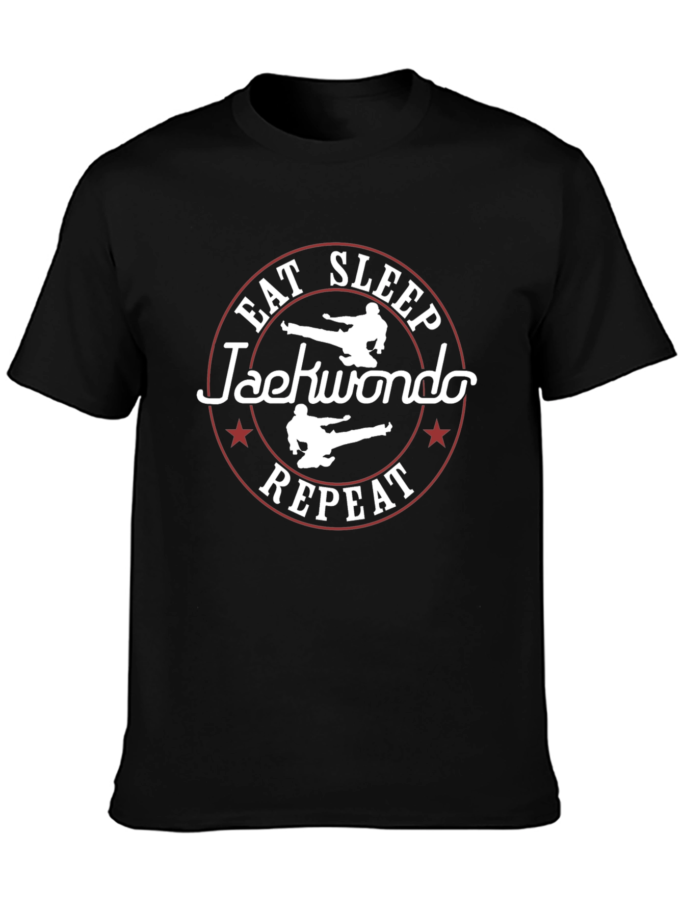 Eat Sleep Taekwondo Repeat Black Graphic Tee