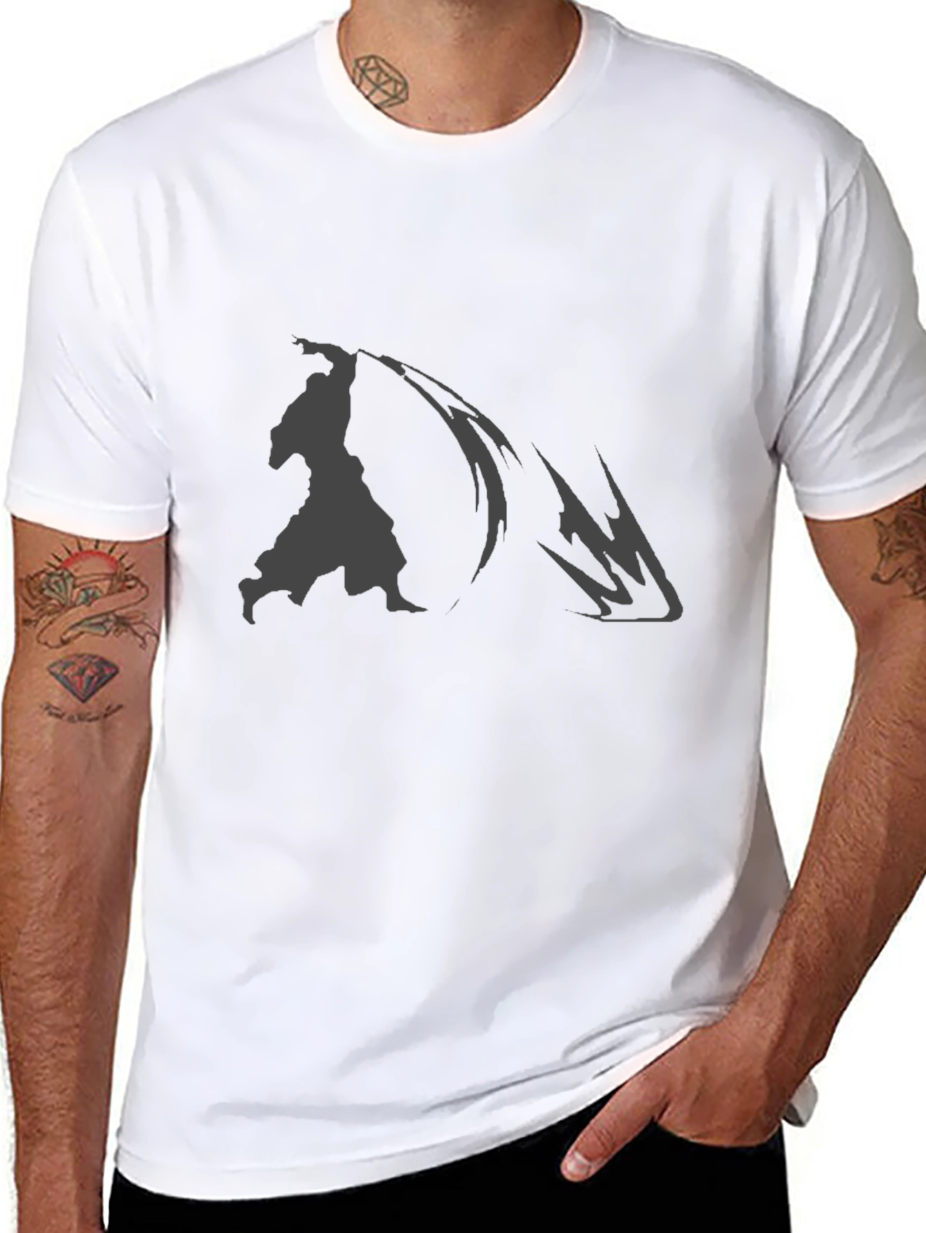 Samurai Graphic Print Black T-Shirt