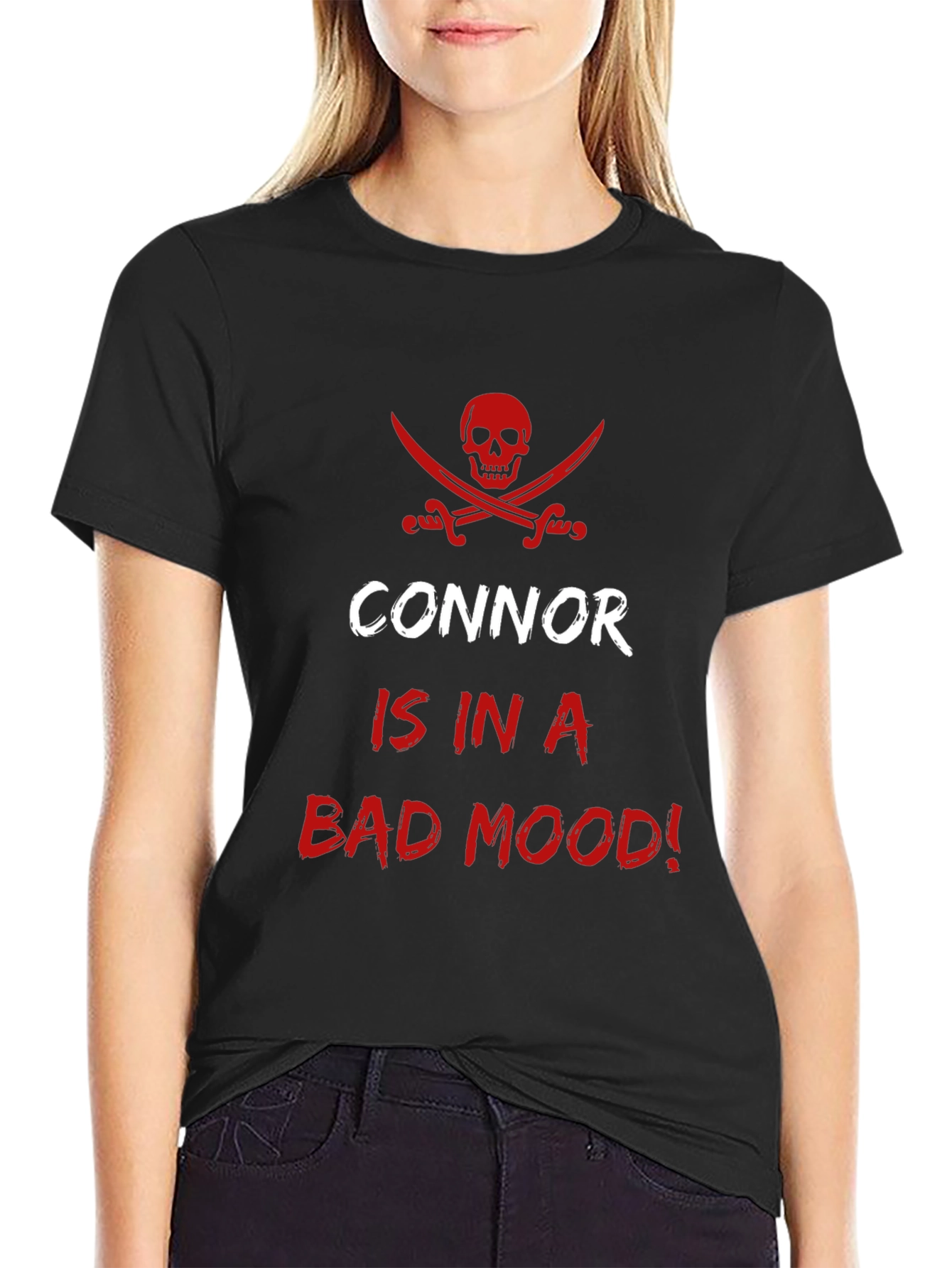 Connor Bad Mood Black Cotton T-Shirt
